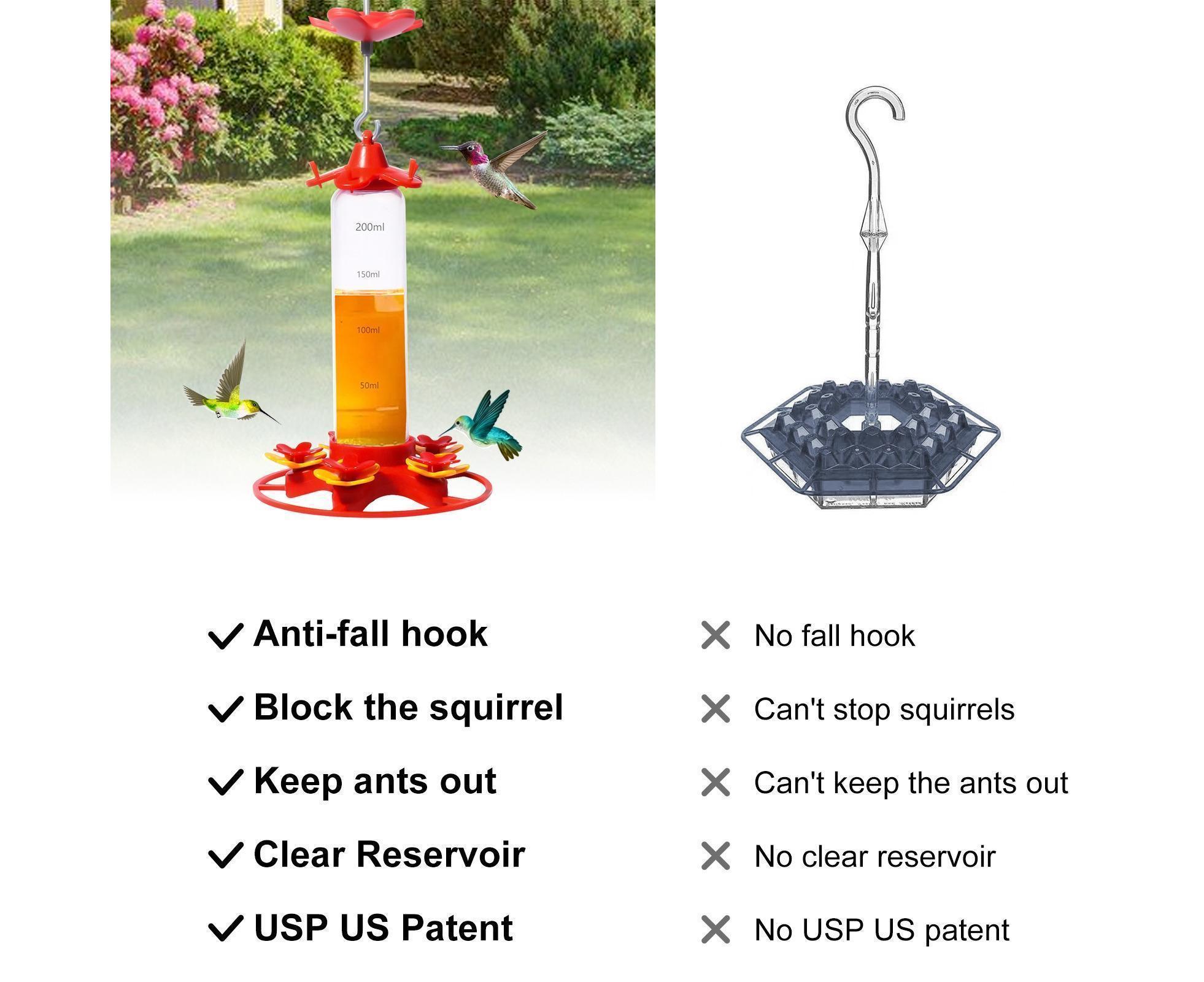 Hanging Feeder Hook Leakproof Hummingbird Feeder - Red - Image 8