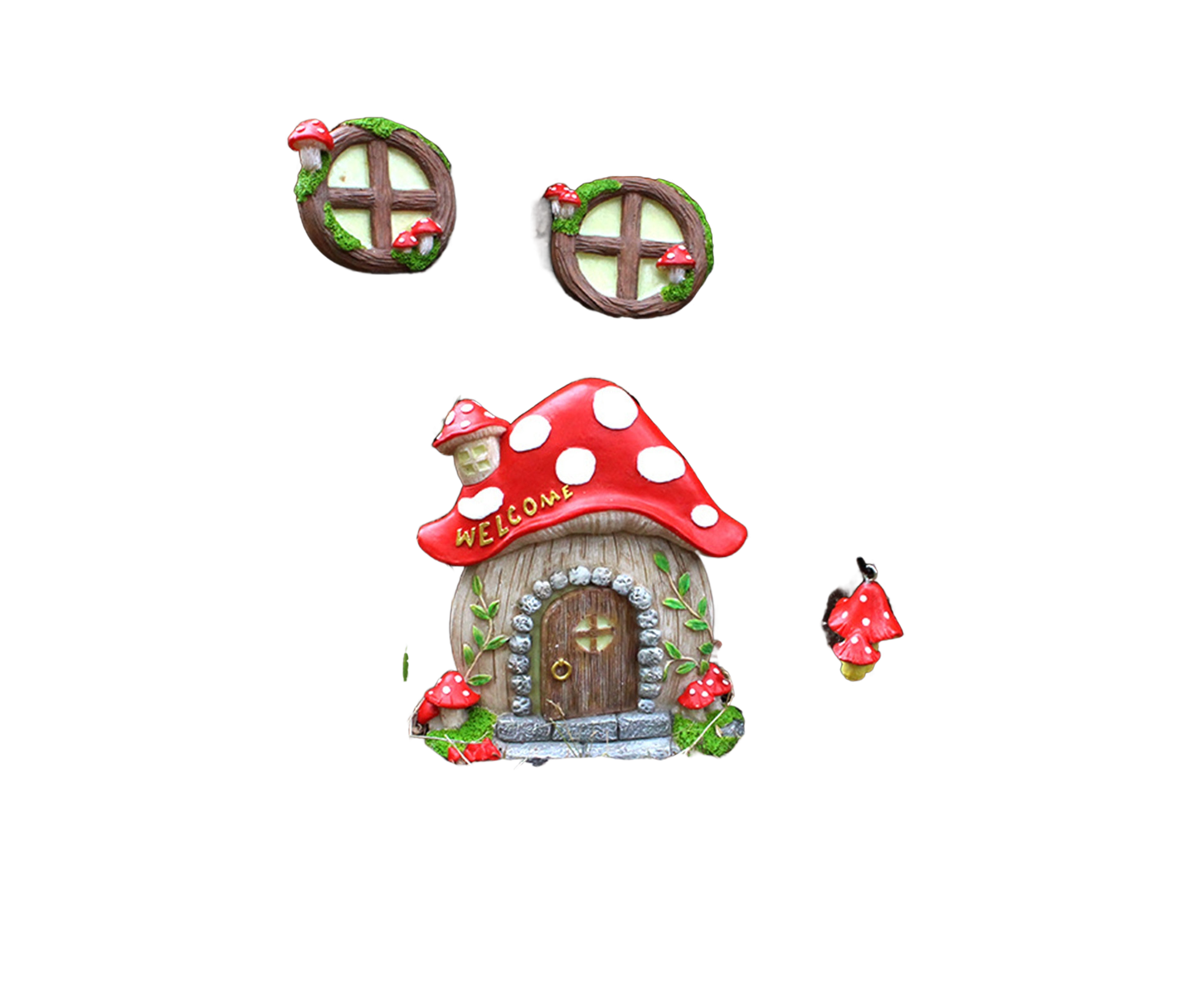Mushroom House Door Luminous Garden Ornament - Multicolor - Image 1