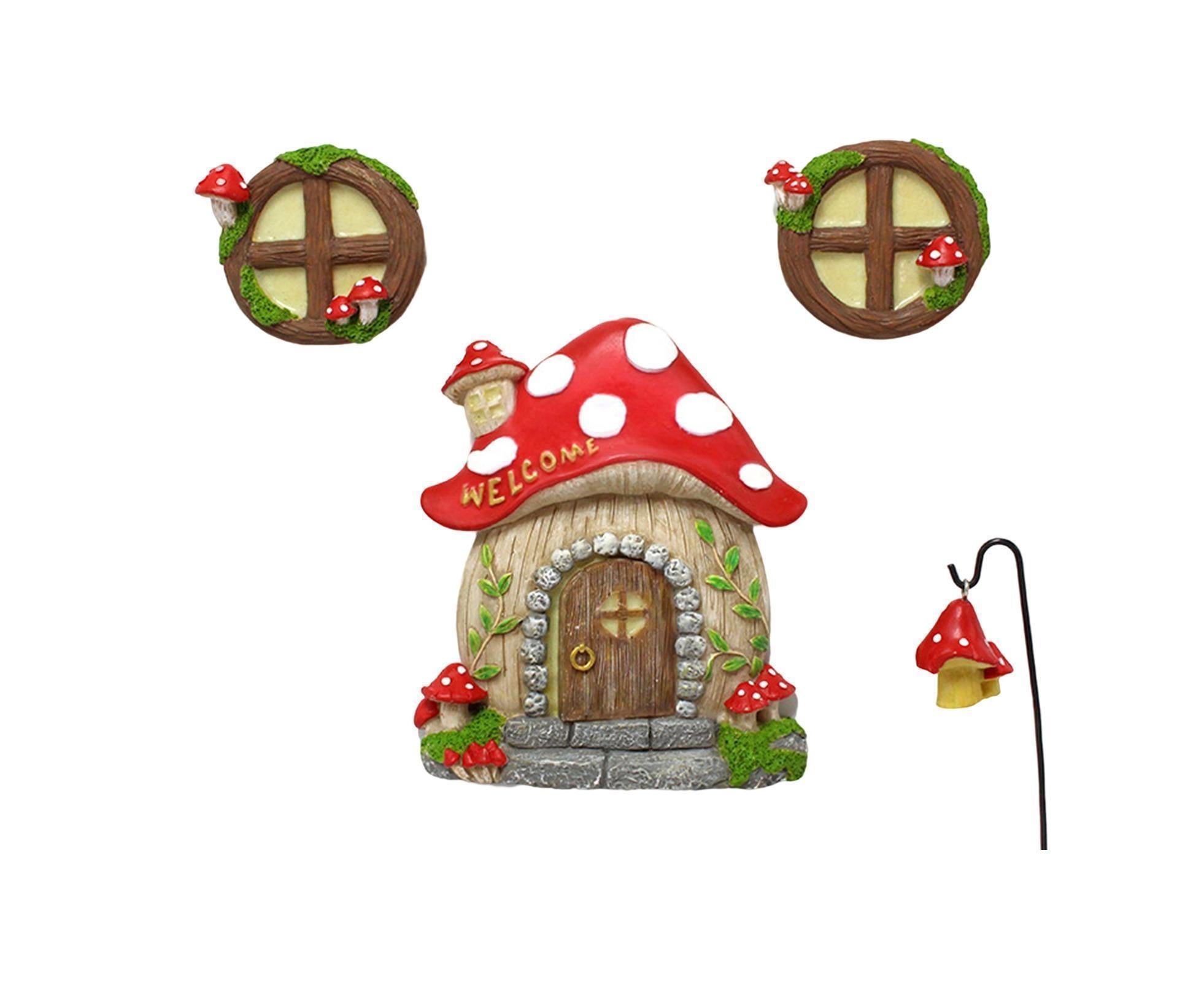 Mushroom House Door Luminous Garden Ornament - Multicolor - Image 2