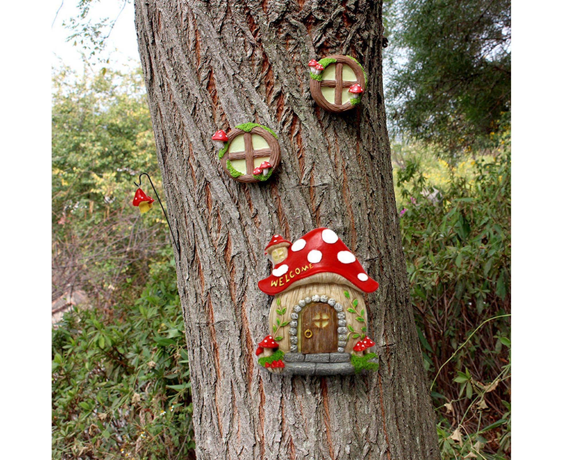 Mushroom House Door Luminous Garden Ornament - Multicolor - Image 4