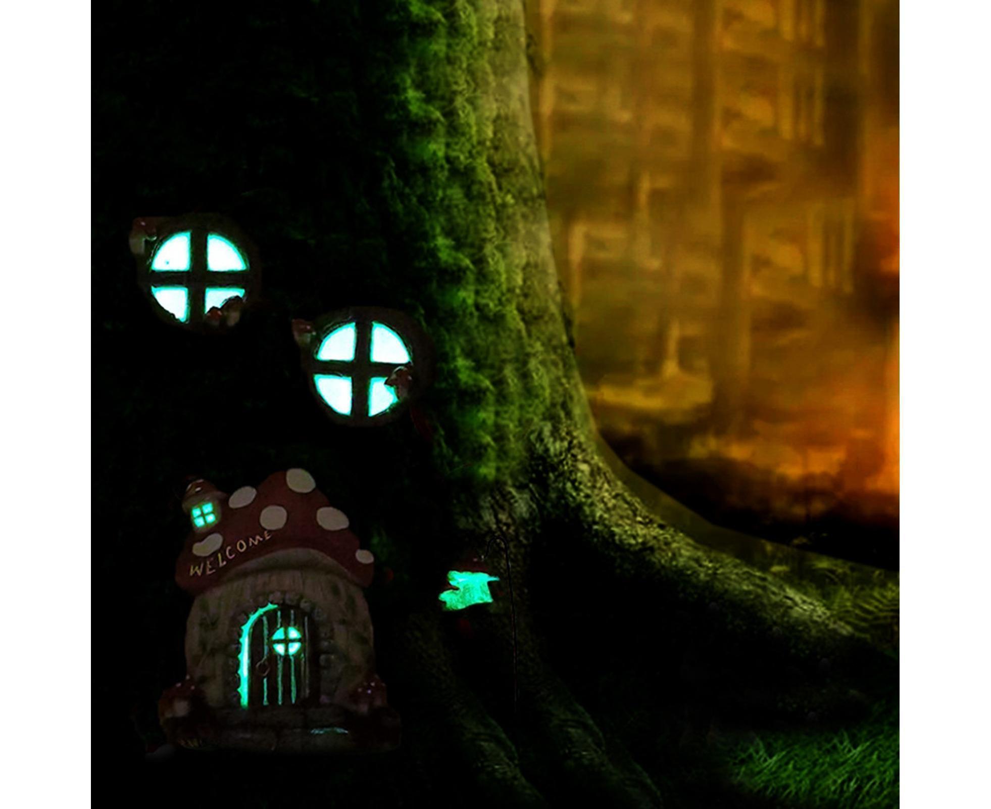 Mushroom House Door Luminous Garden Ornament - Multicolor - Image 5