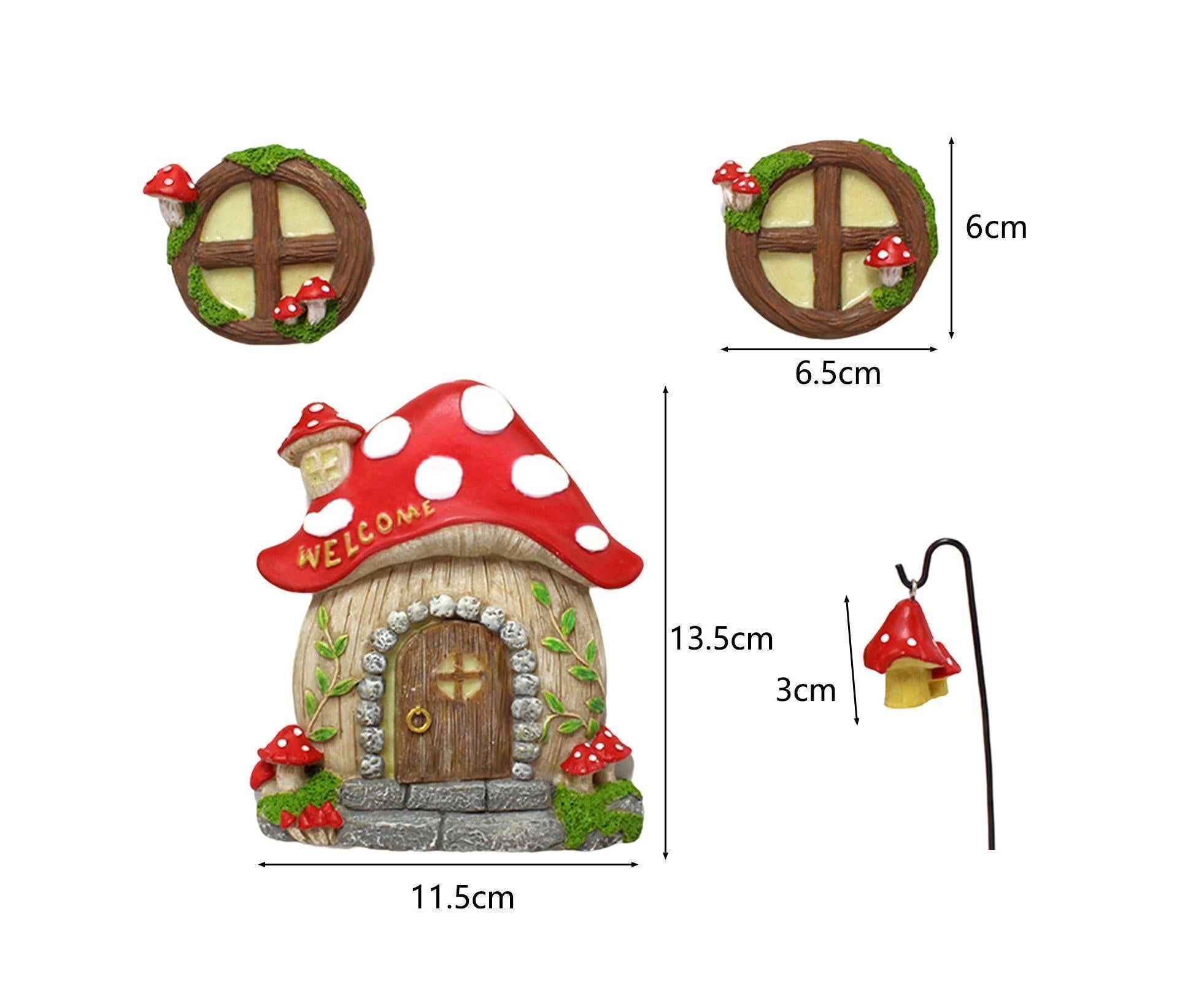 Mushroom House Door Luminous Garden Ornament - Multicolor - Image 6