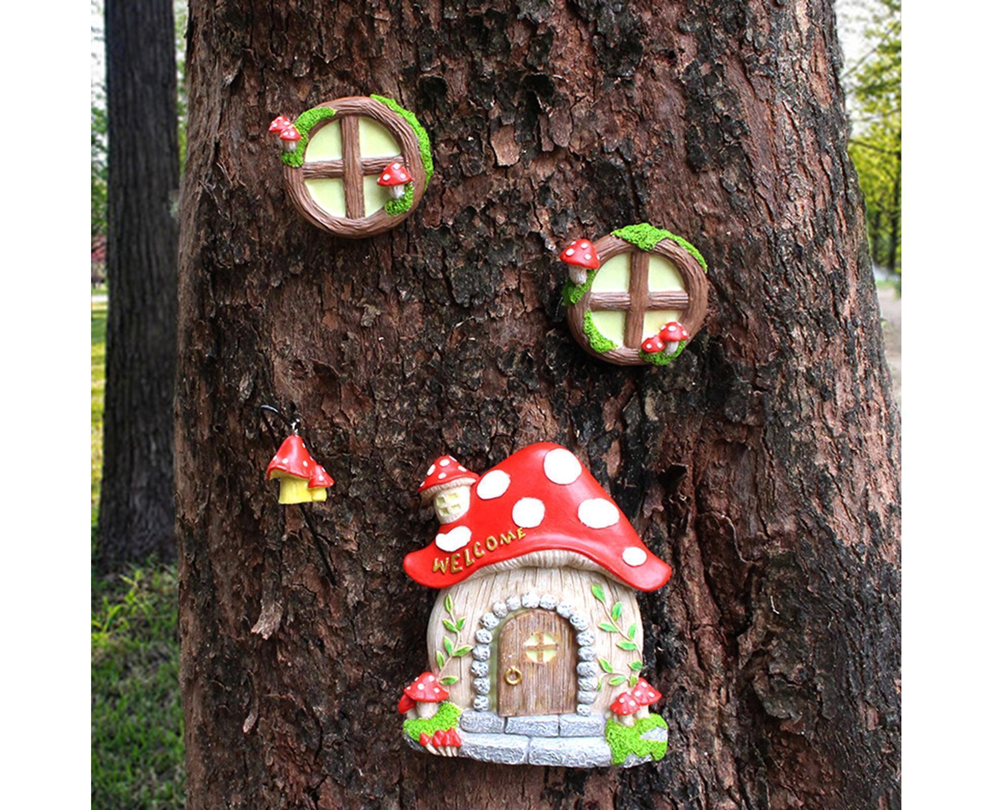 Mushroom House Door Luminous Garden Ornament - Multicolor - Image 7