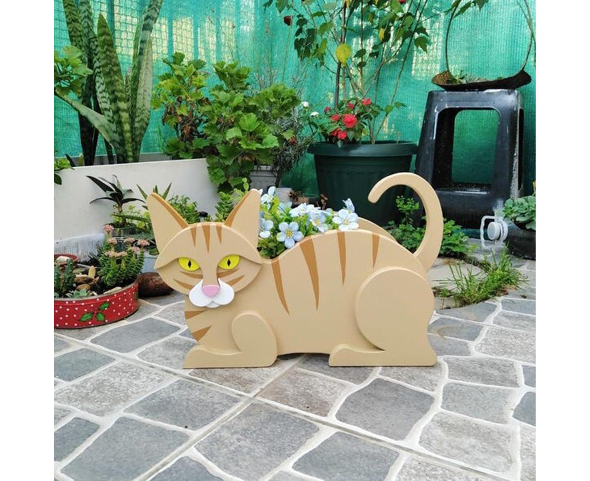 Flower Pot Cat Shape Garden Decoration - F - Image 2
