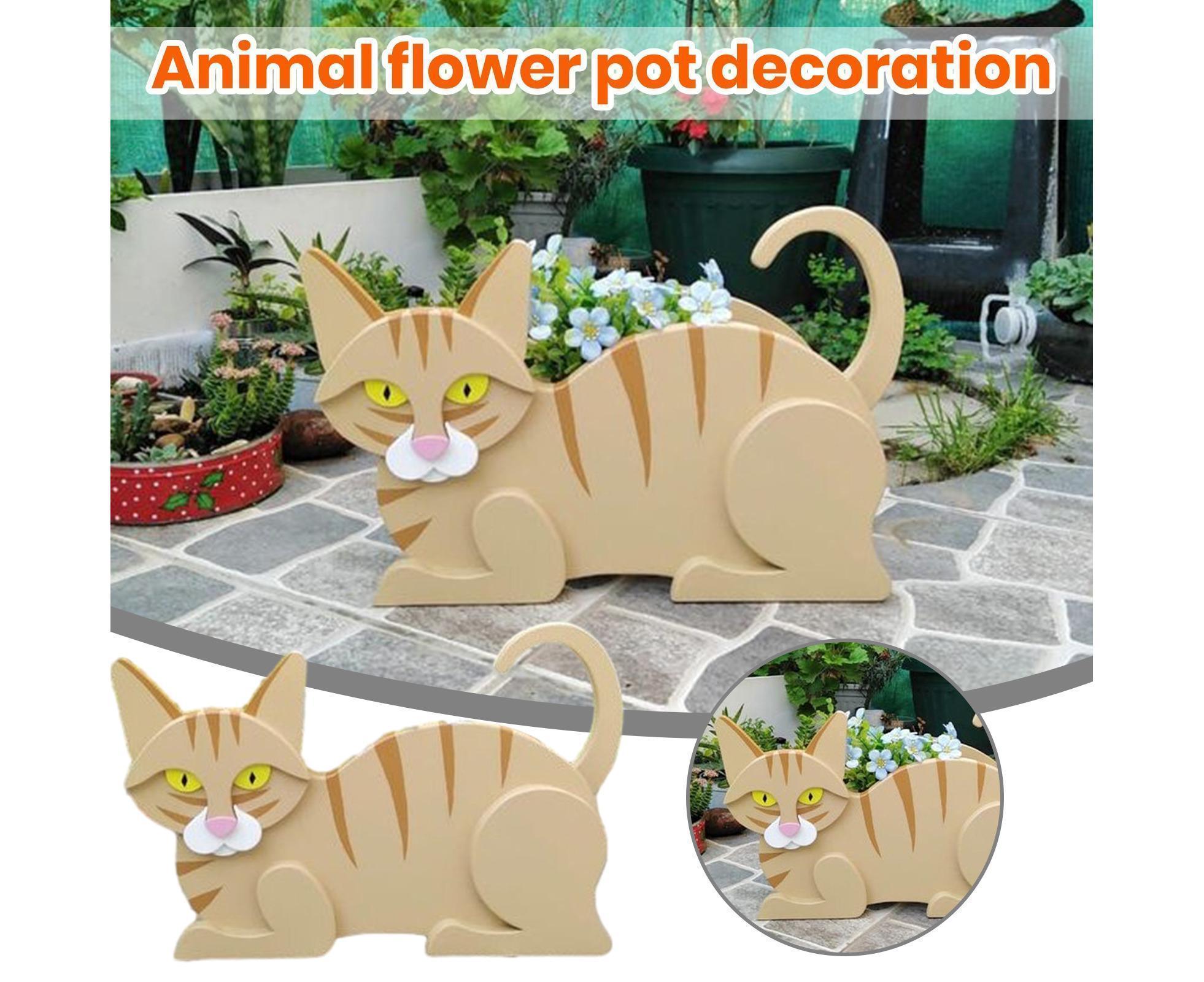 Flower Pot Cat Shape Garden Decoration - F - Image 4