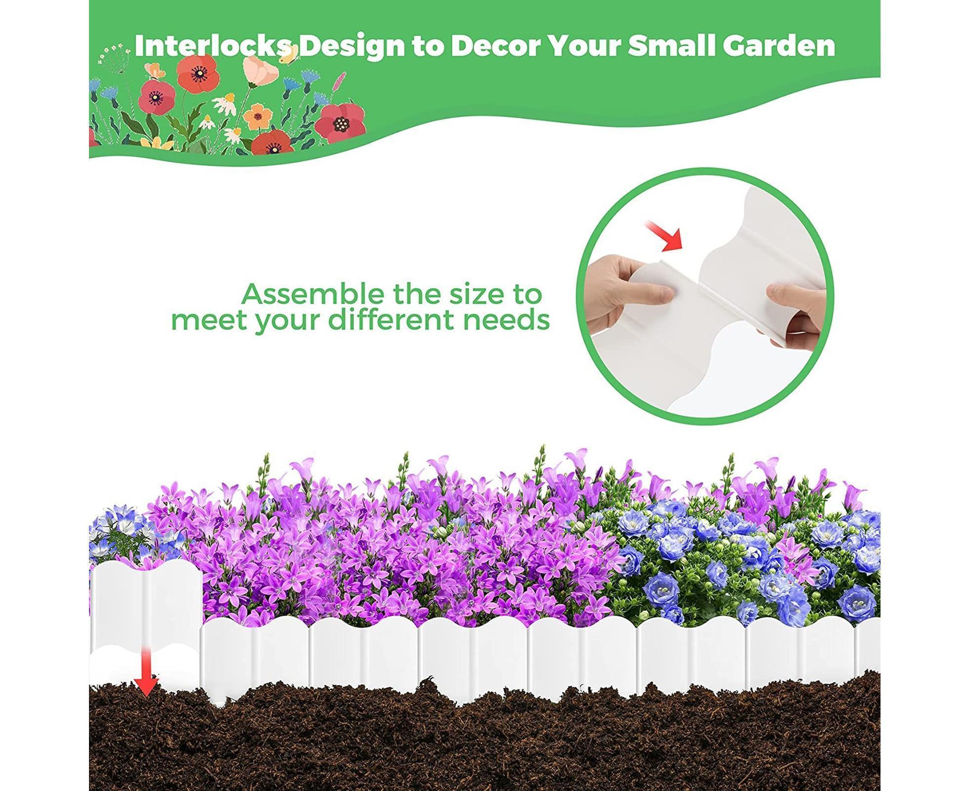 20Pcs Border Fence Walkway Landscape Edging - White - Image 8