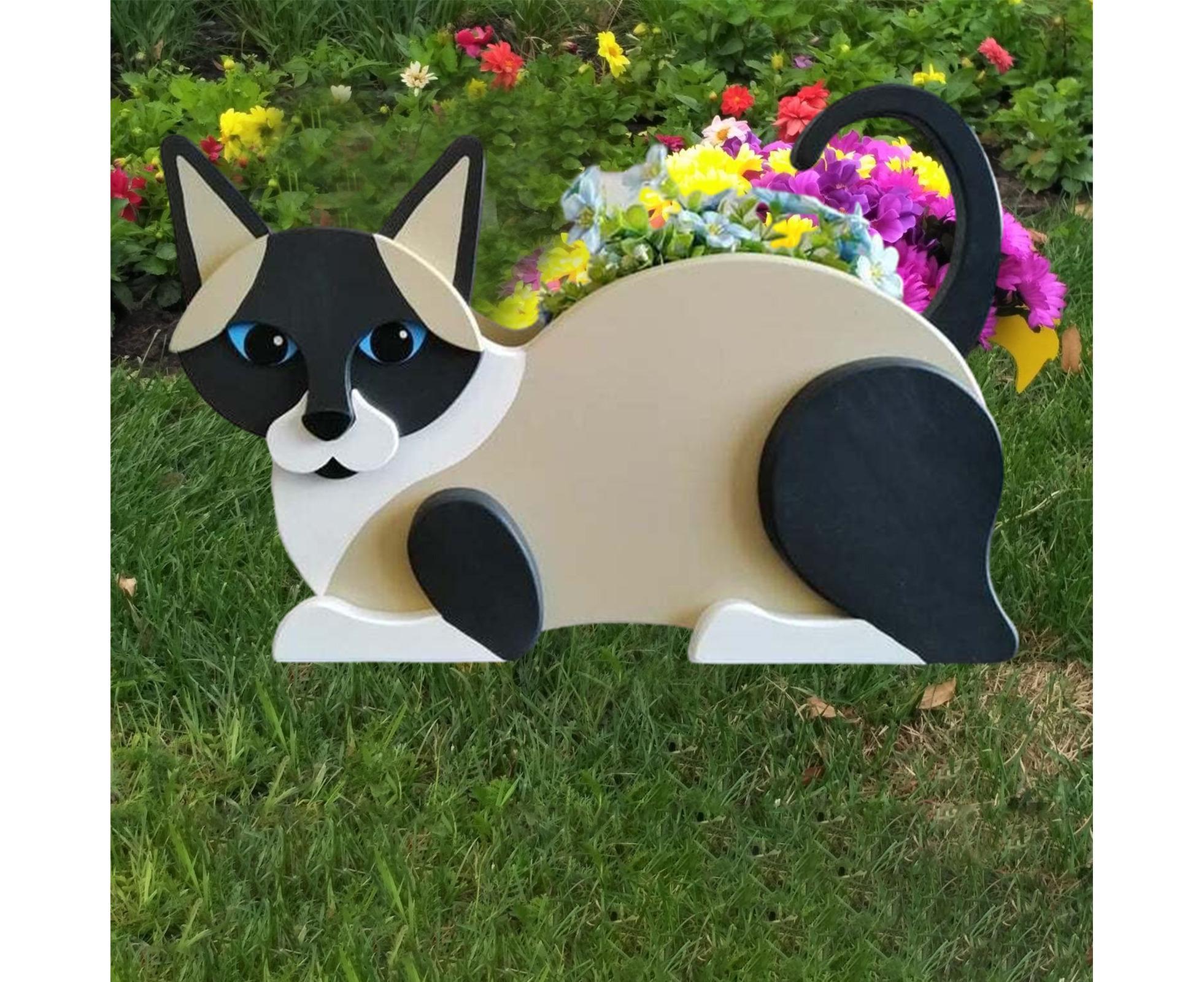Flower Pot Cat Shape PVC Plant Pot - B - Image 4