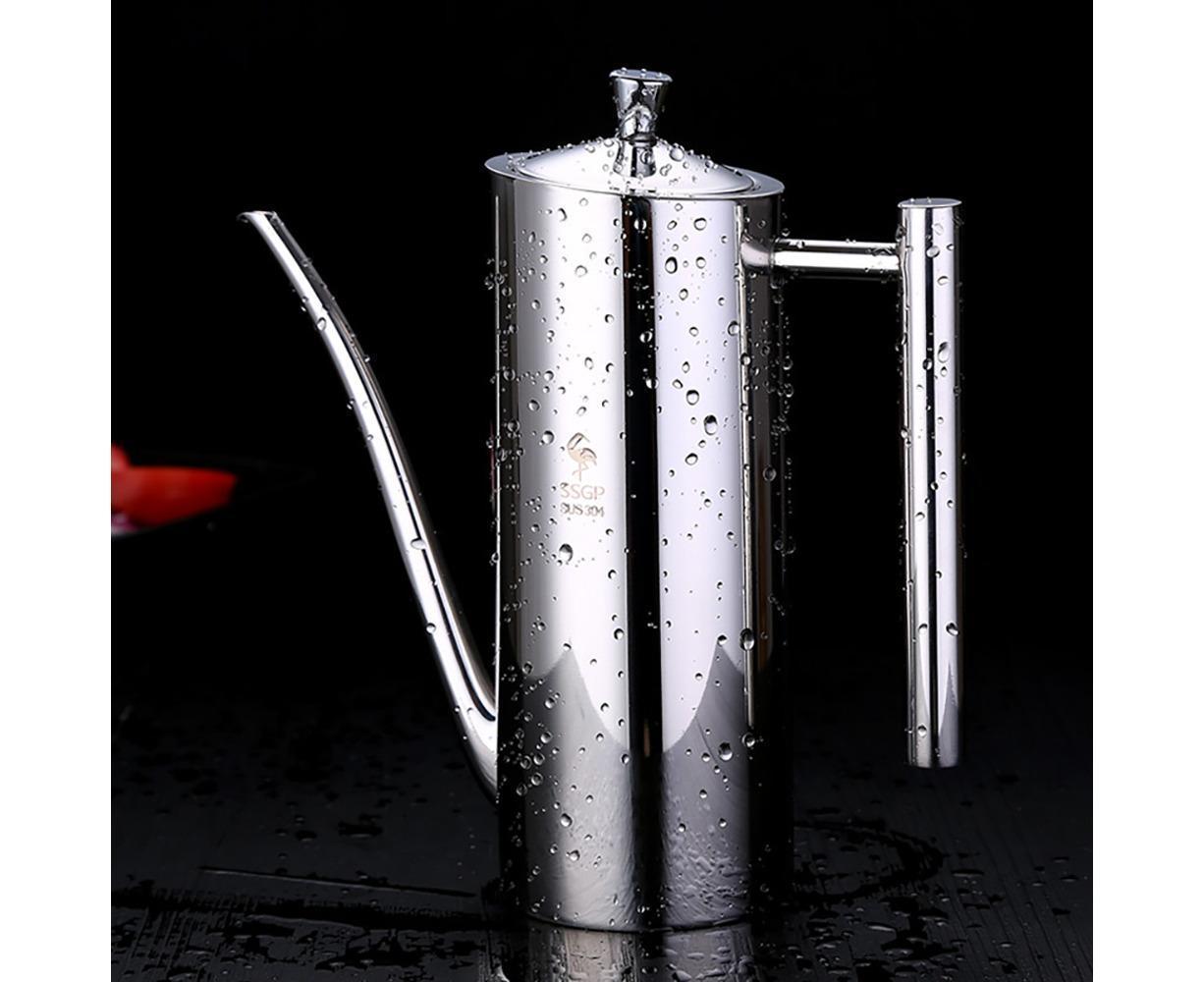 Olive Oil Dispenser Stainless Steel Oil Pot Bottle Oil Vinegar Can straight handle 700ml - Image 4