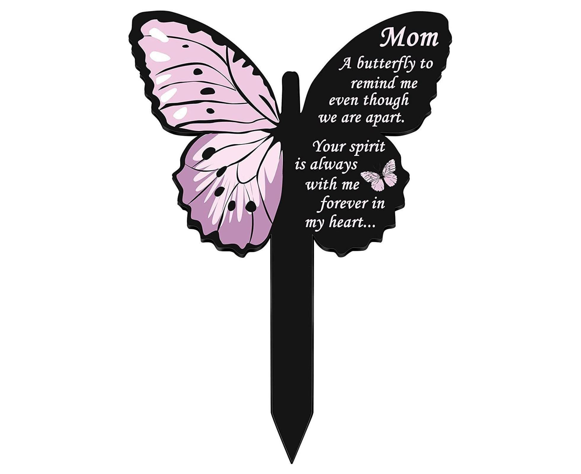 Cemetery Insert Beech Butterfly Stake - Pink - Image 1