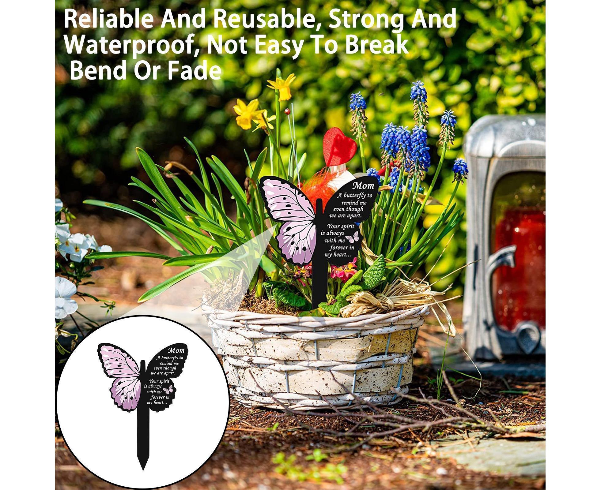 Cemetery Insert Beech Butterfly Stake - Pink - Image 2