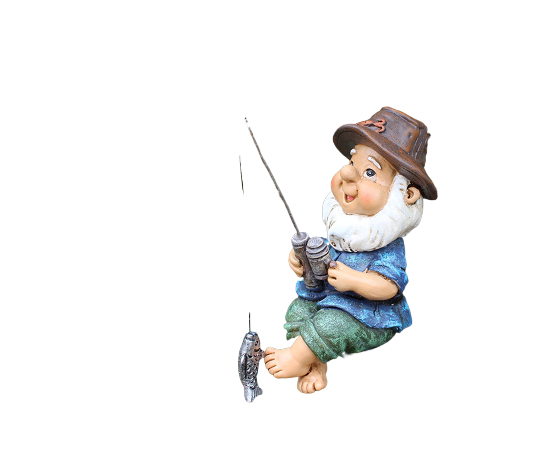 Lovely Fishing Man Shape Statue Decor Adorable Handmade Resin Statue Model for Garden-Fishing - Image 1