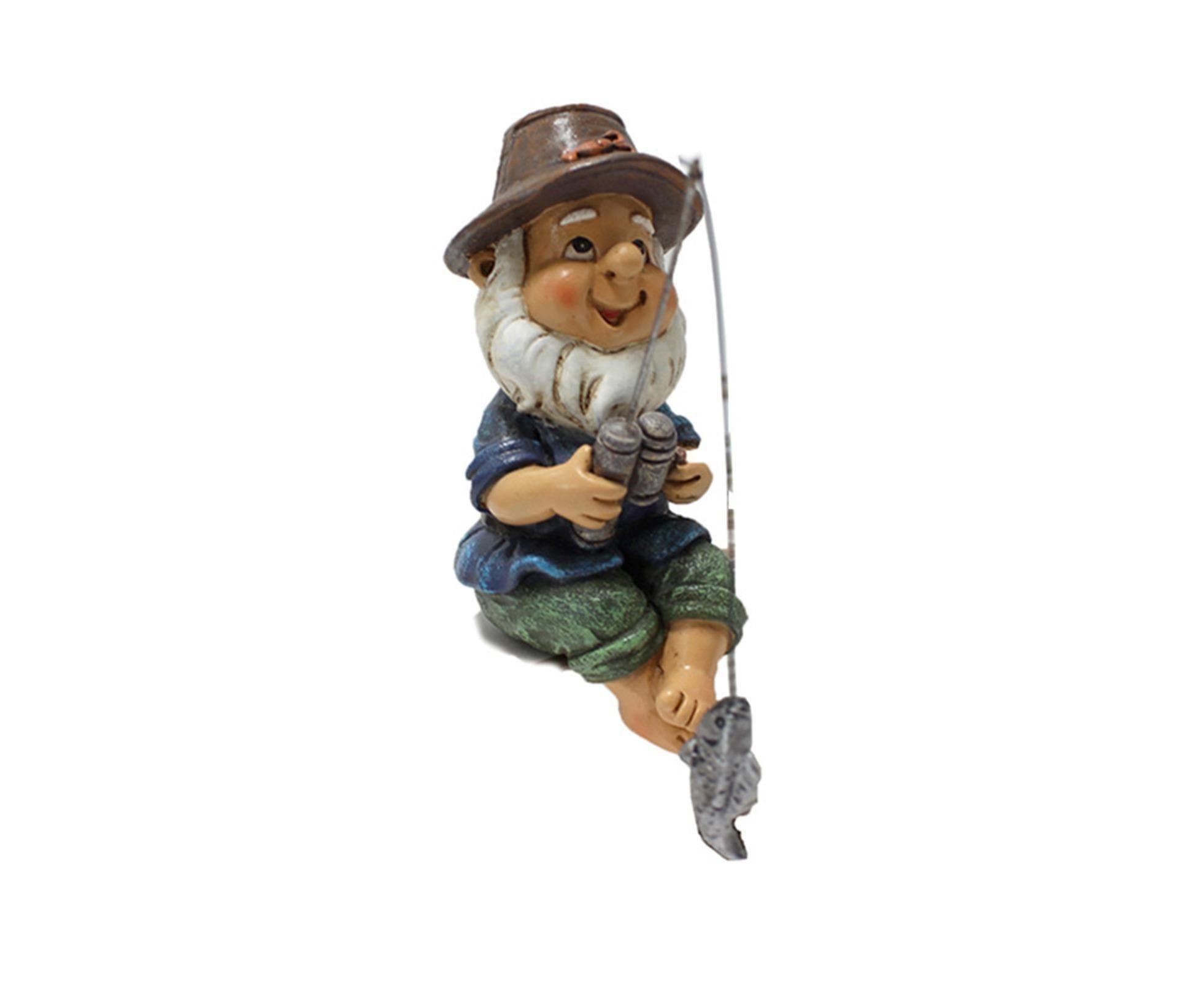 Lovely Fishing Man Shape Statue Decor Adorable Handmade Resin Statue Model for Garden-Fishing - Image 2