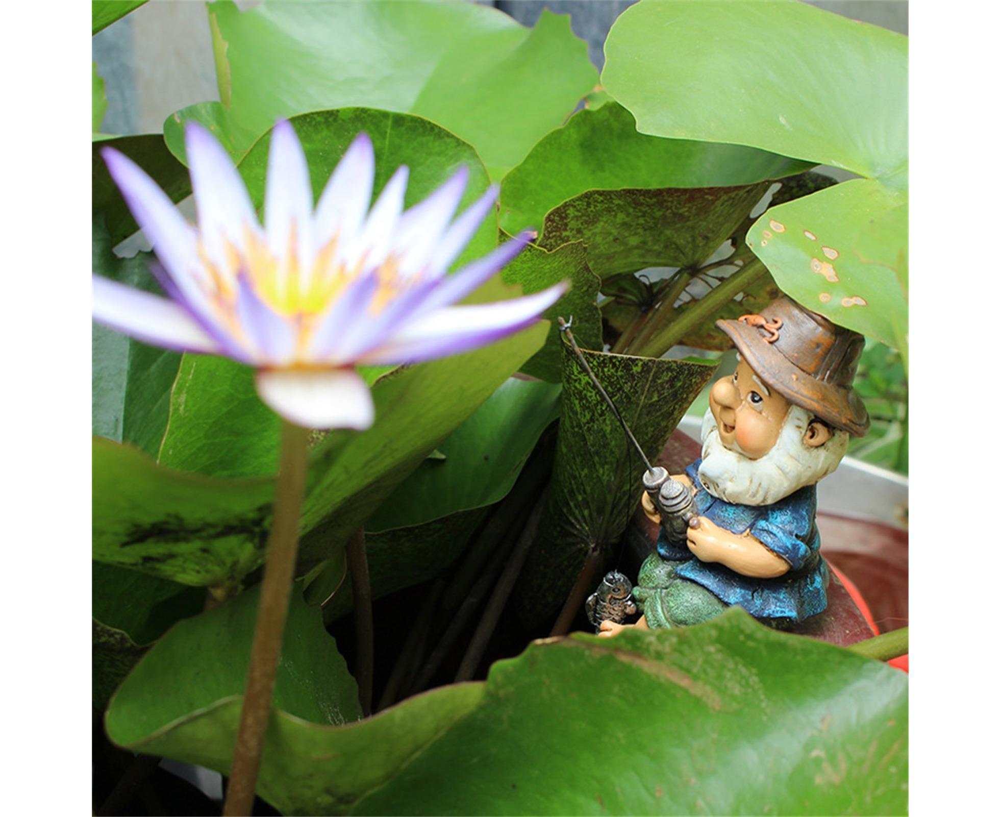 Lovely Fishing Man Shape Statue Decor Adorable Handmade Resin Statue Model for Garden-Fishing - Image 5