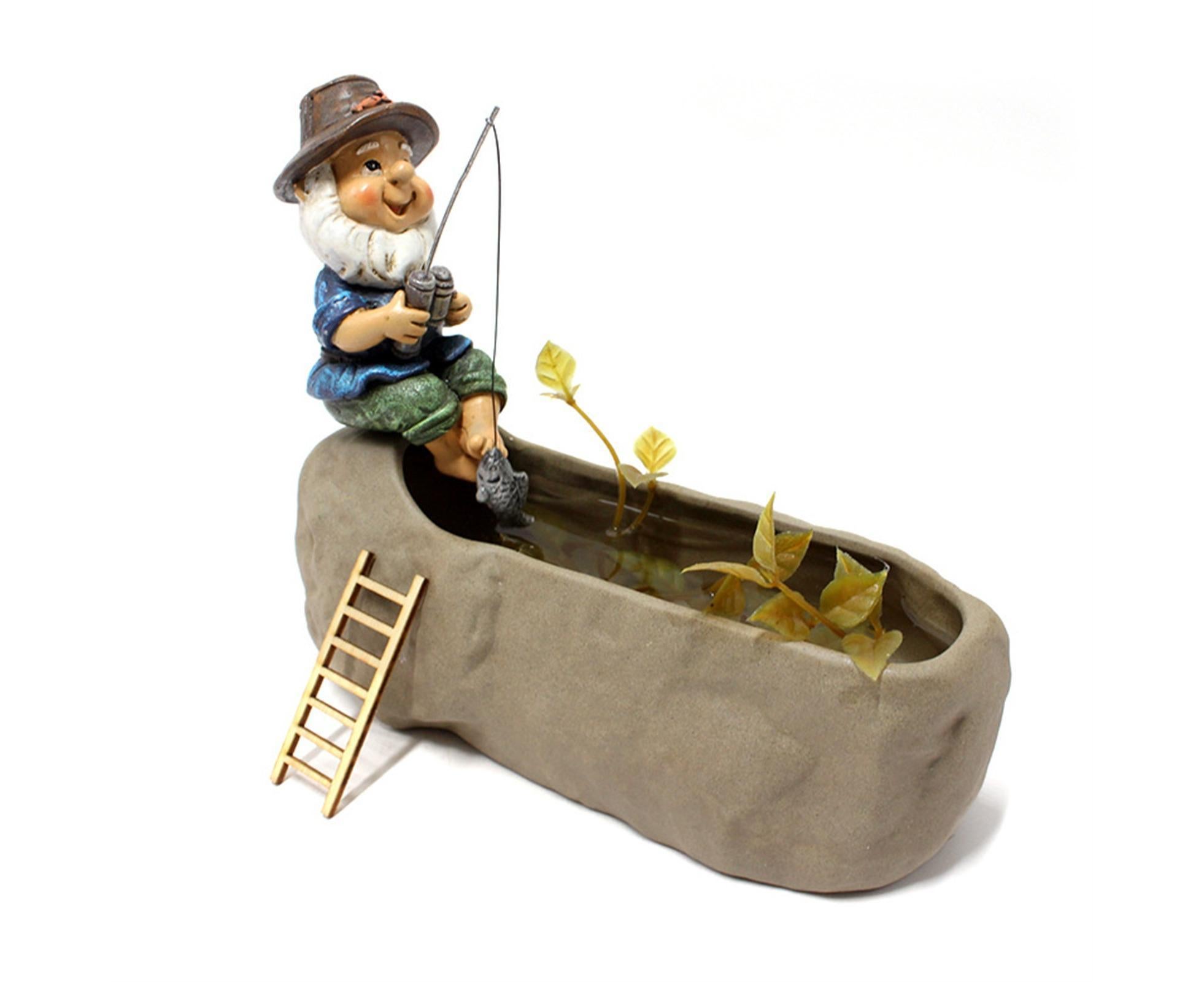 Lovely Fishing Man Shape Statue Decor Adorable Handmade Resin Statue Model for Garden-Fishing - Image 7