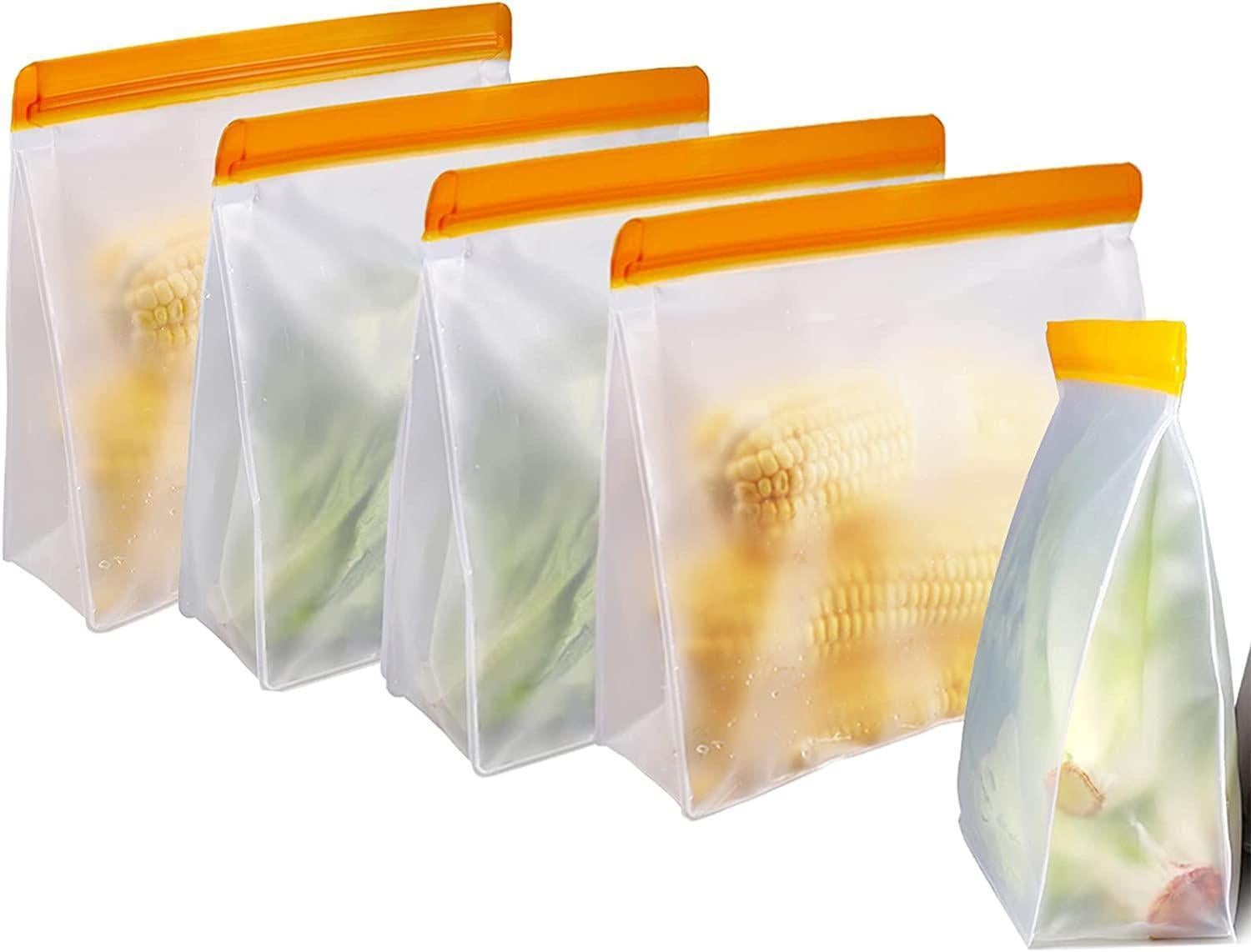 Reusable Storage Bags - Leakproof - 5 Pack Gallon Bags - Image 1