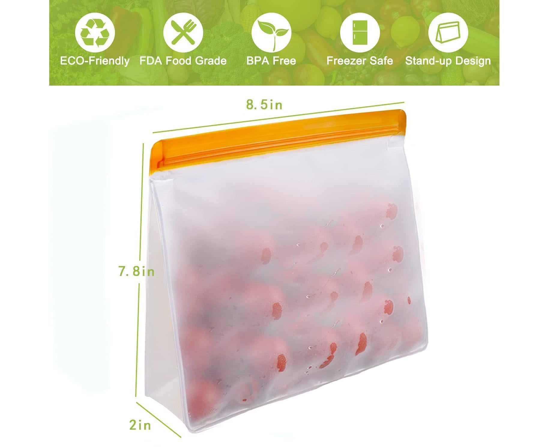 Reusable Storage Bags - Leakproof - 5 Pack Gallon Bags - Image 2