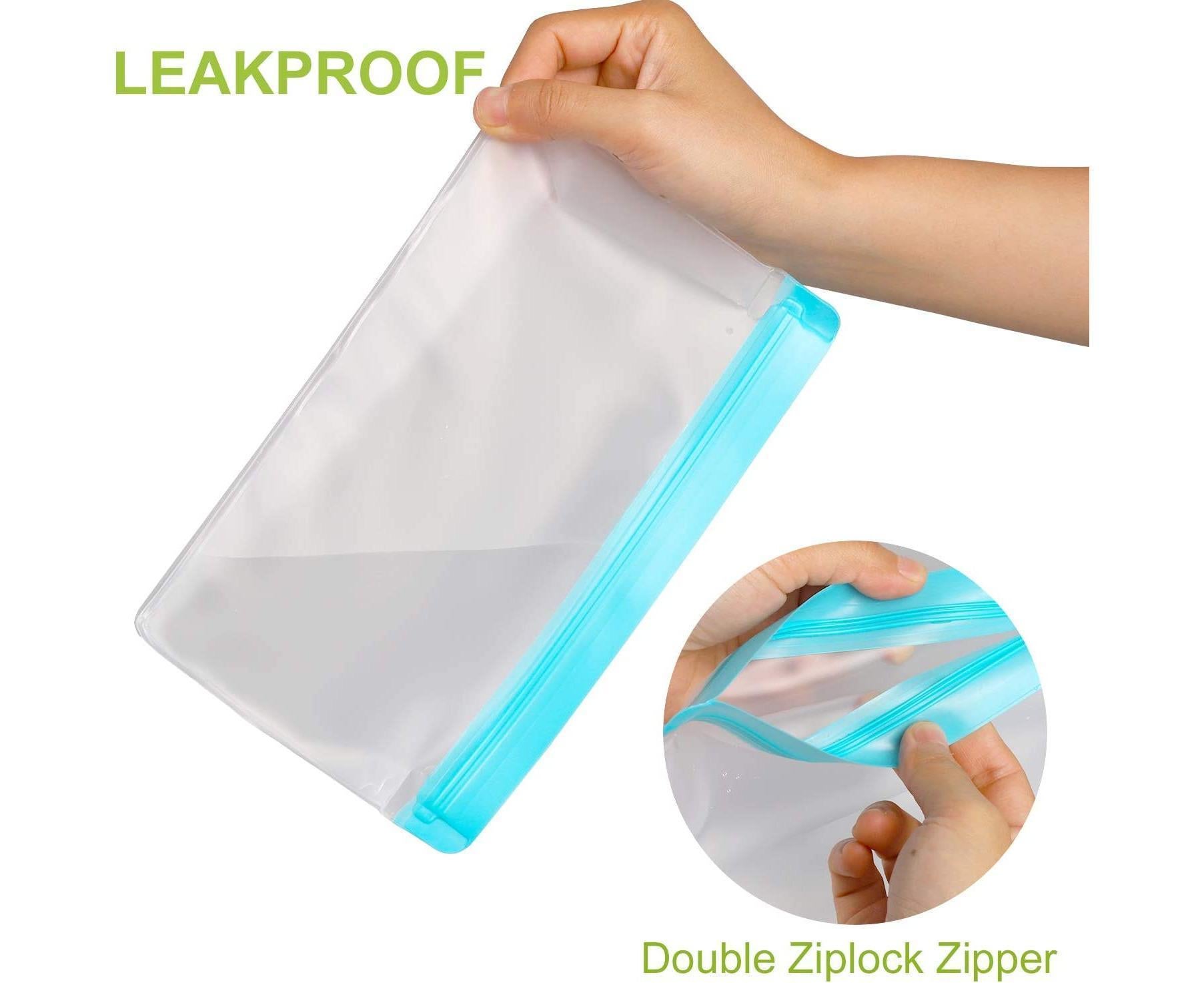 Reusable Storage Bags - Leakproof - 5 Pack Gallon Bags - Image 4