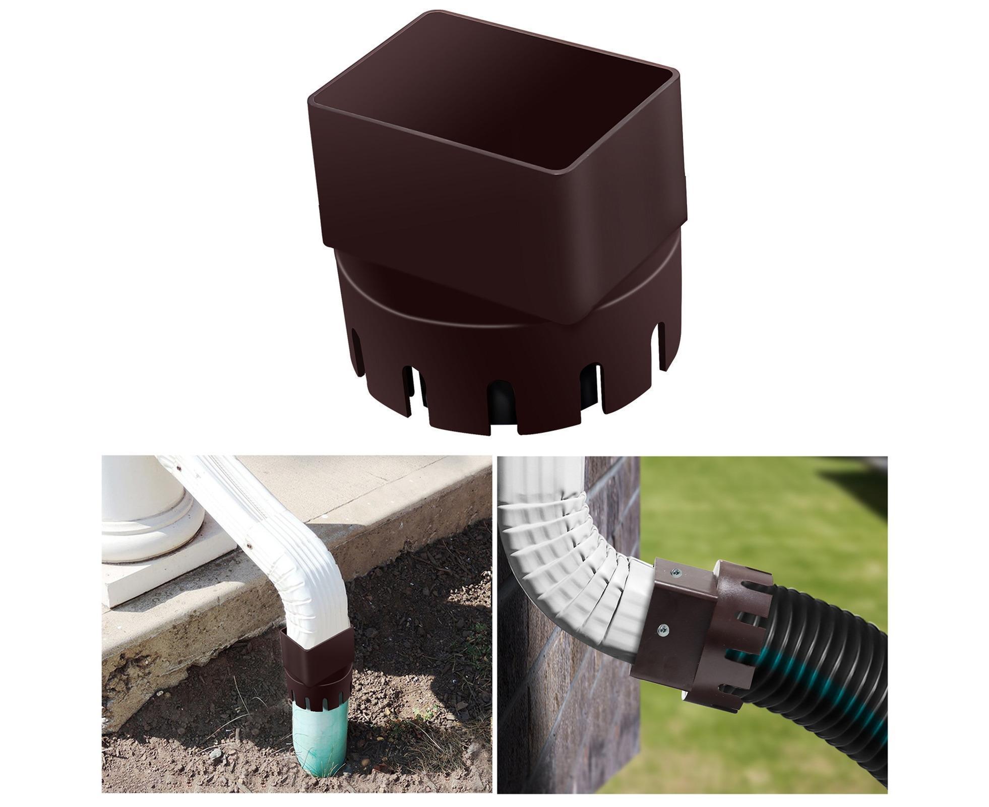 Downspout Adapter Rain Gutter Extender - Brown M - Image 2