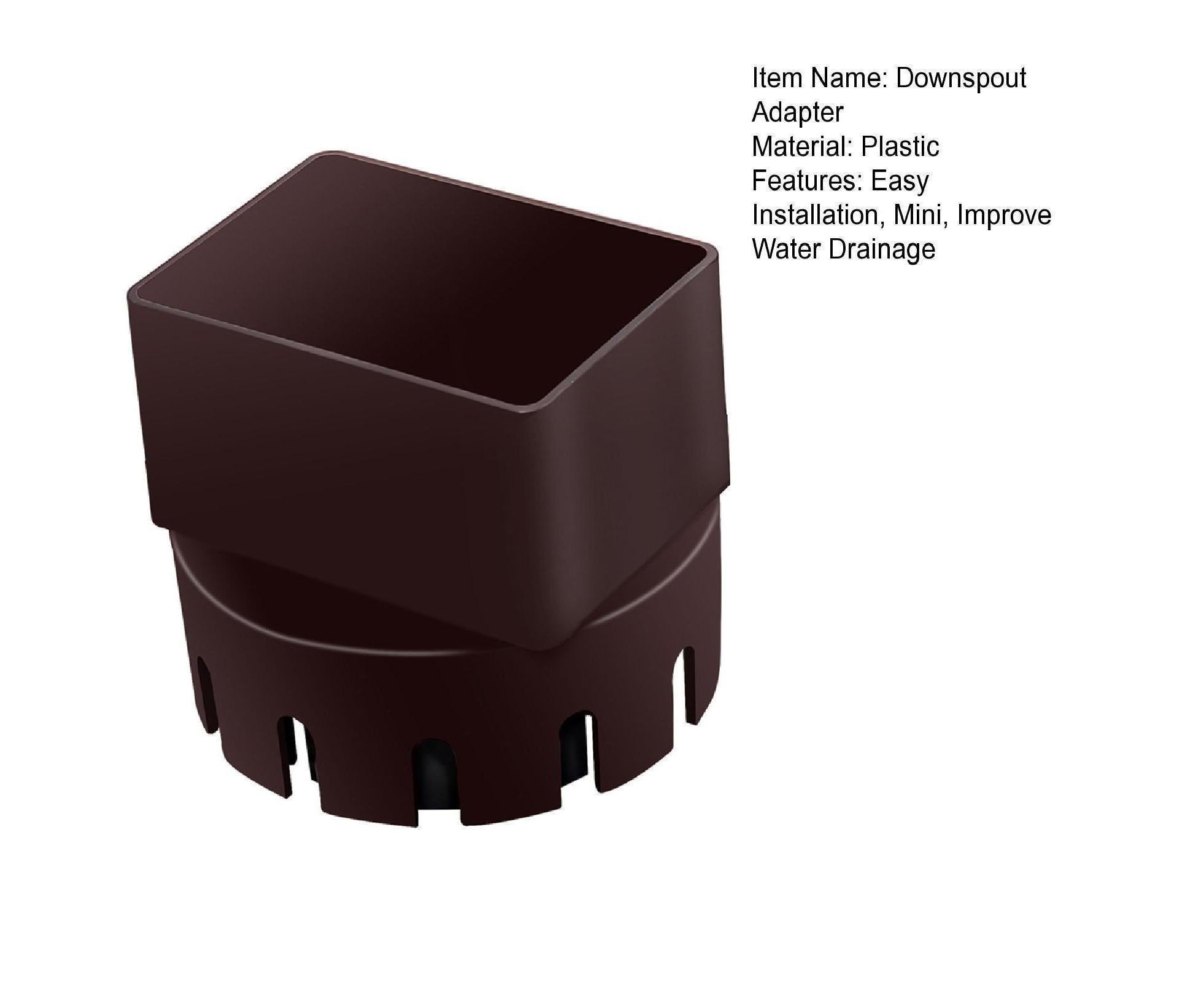 Downspout Adapter Rain Gutter Extender - Brown M - Image 3
