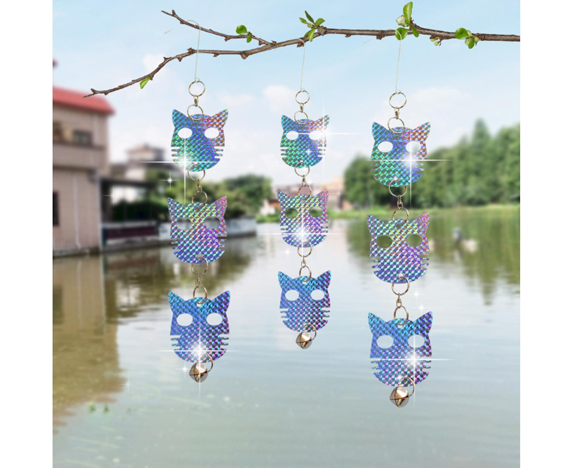 4Pcs Owl Bird Repellent Reflective Discs - 4pcs - Image 3