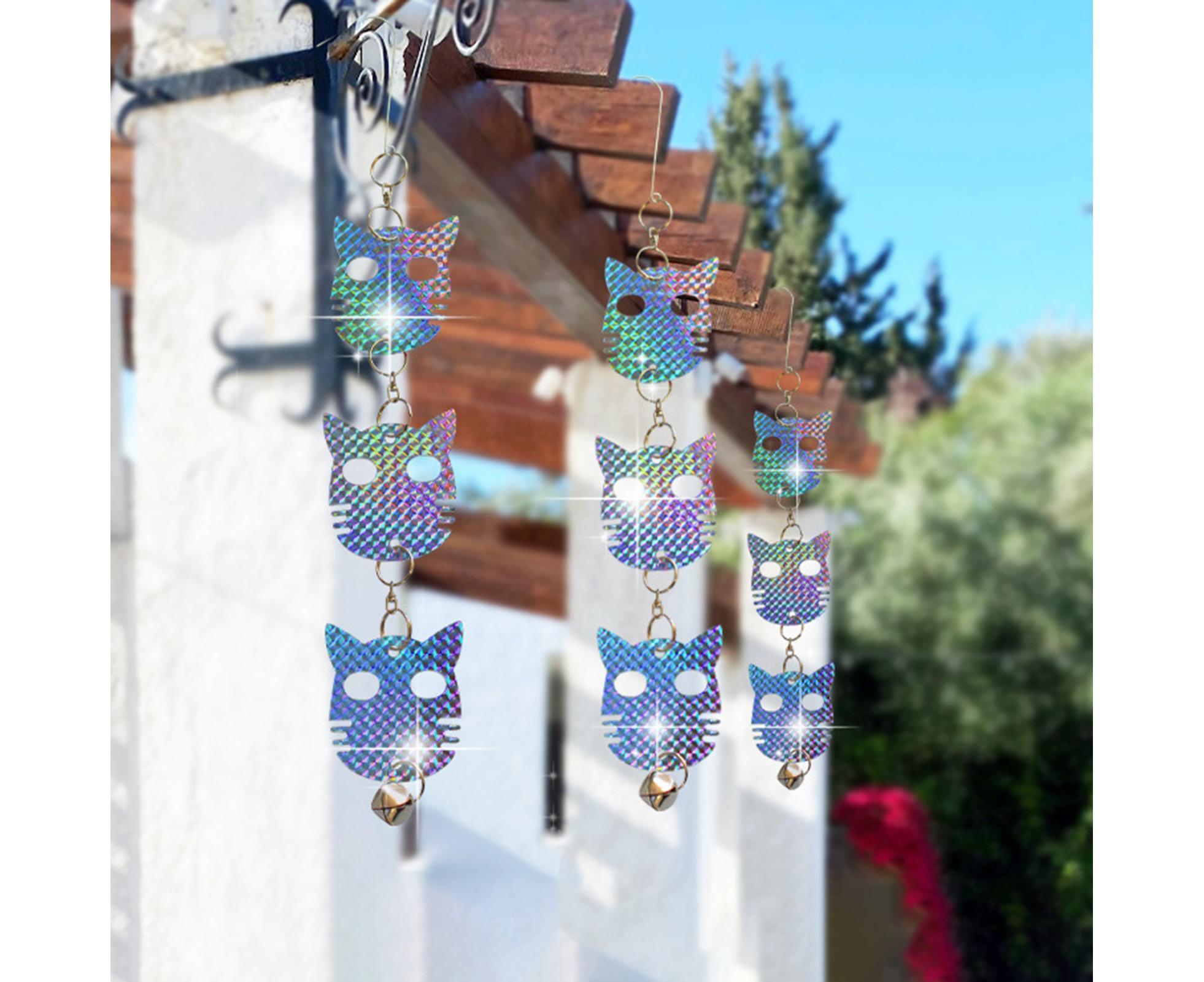 4Pcs Owl Bird Repellent Reflective Discs - 4pcs - Image 4