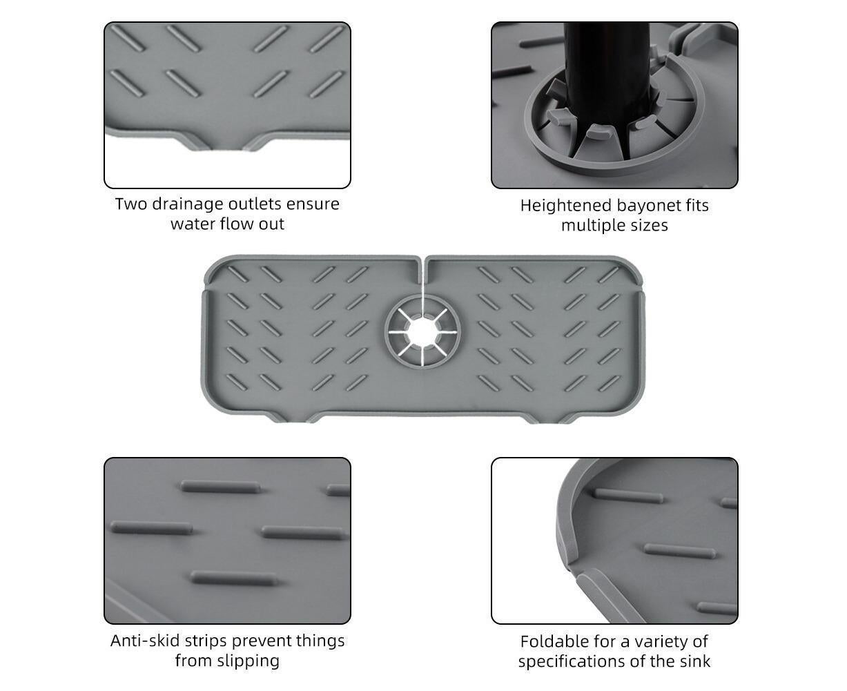 Tap Silicone Water Filter Mat - Splash Protector - Rubber - Image 4