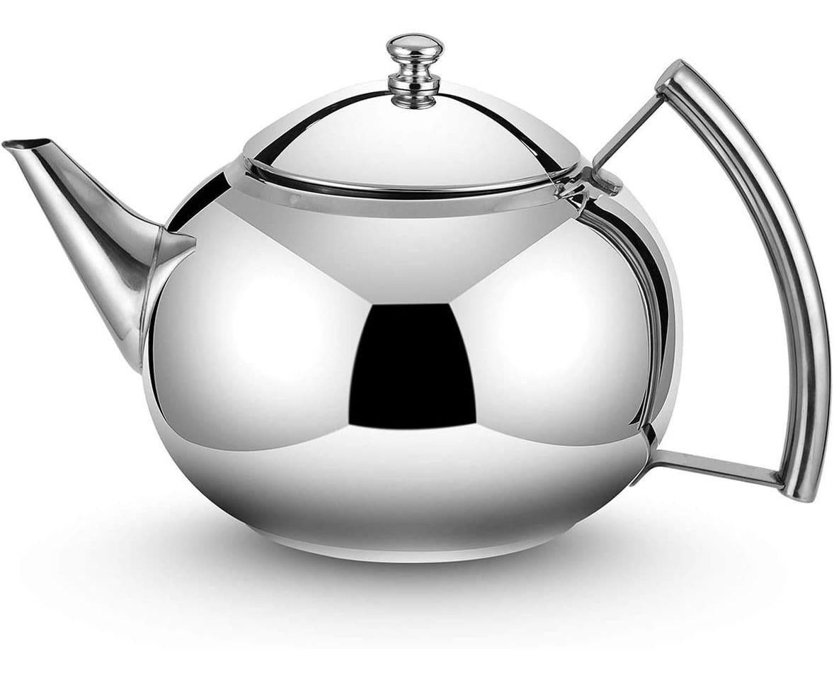 Teapot with Infuser - Stainless Steel - 2 Liter Kettle - Image 1