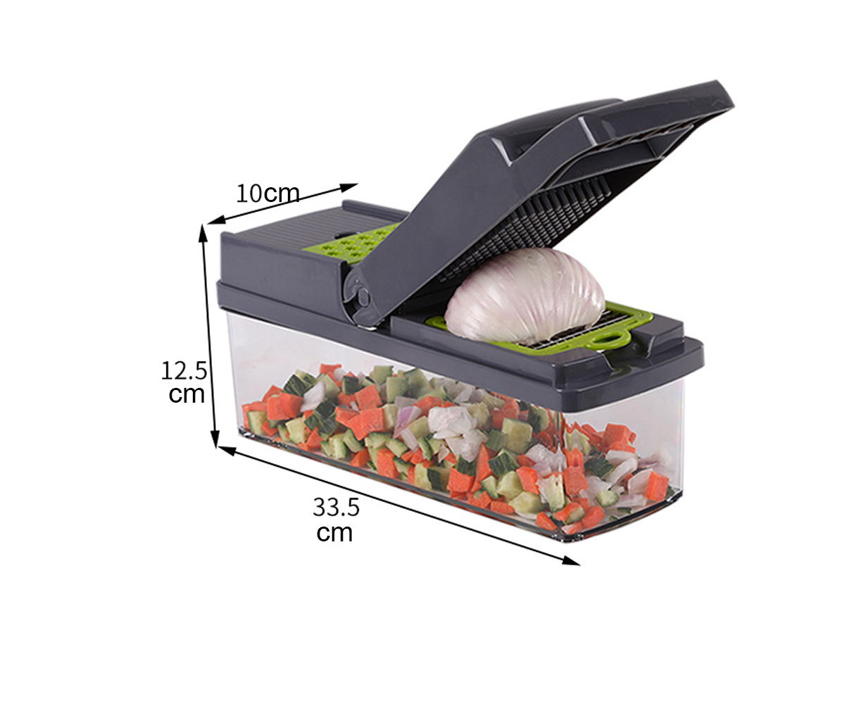 Vegetable Slicer, Onion Mincer Chopper, Vegetable Chopper, Cutter, Dicer, Egg Slicer with Container - Image 2