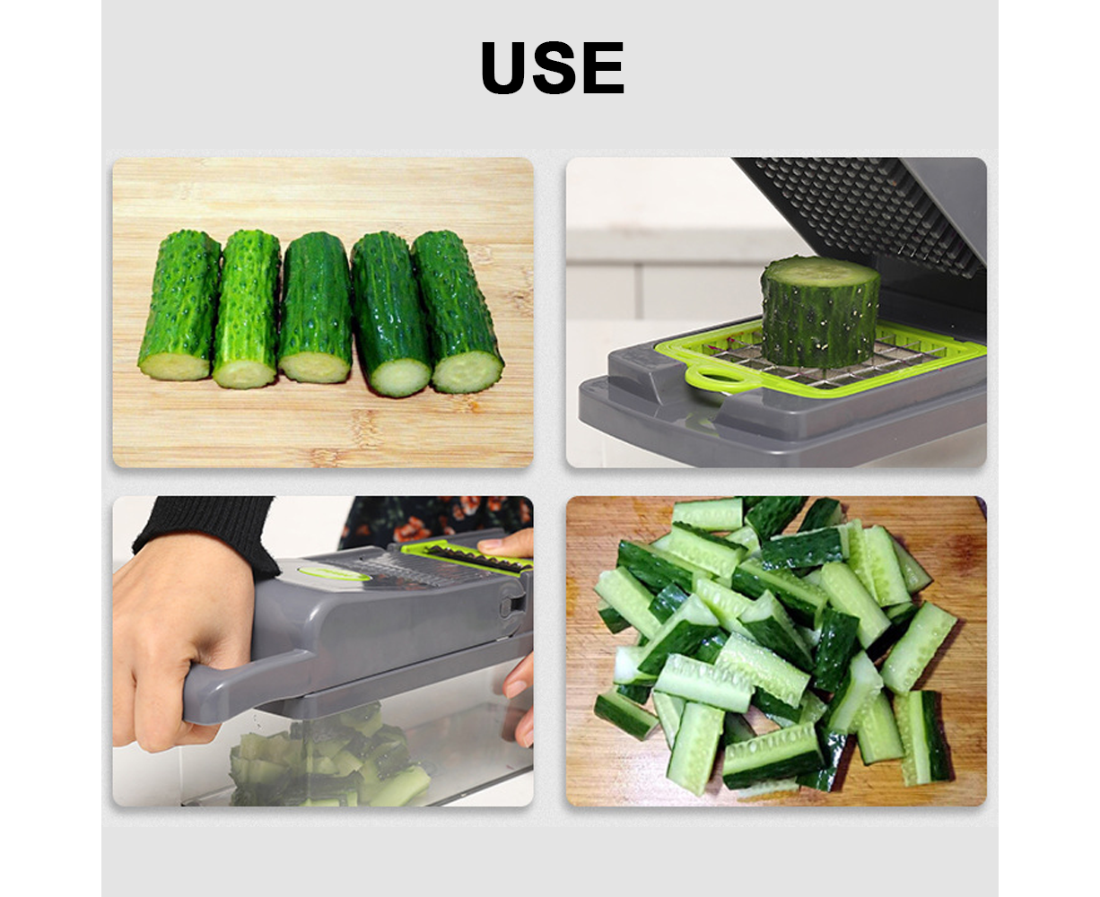 Vegetable Slicer, Onion Mincer Chopper, Vegetable Chopper, Cutter, Dicer, Egg Slicer with Container - Image 4