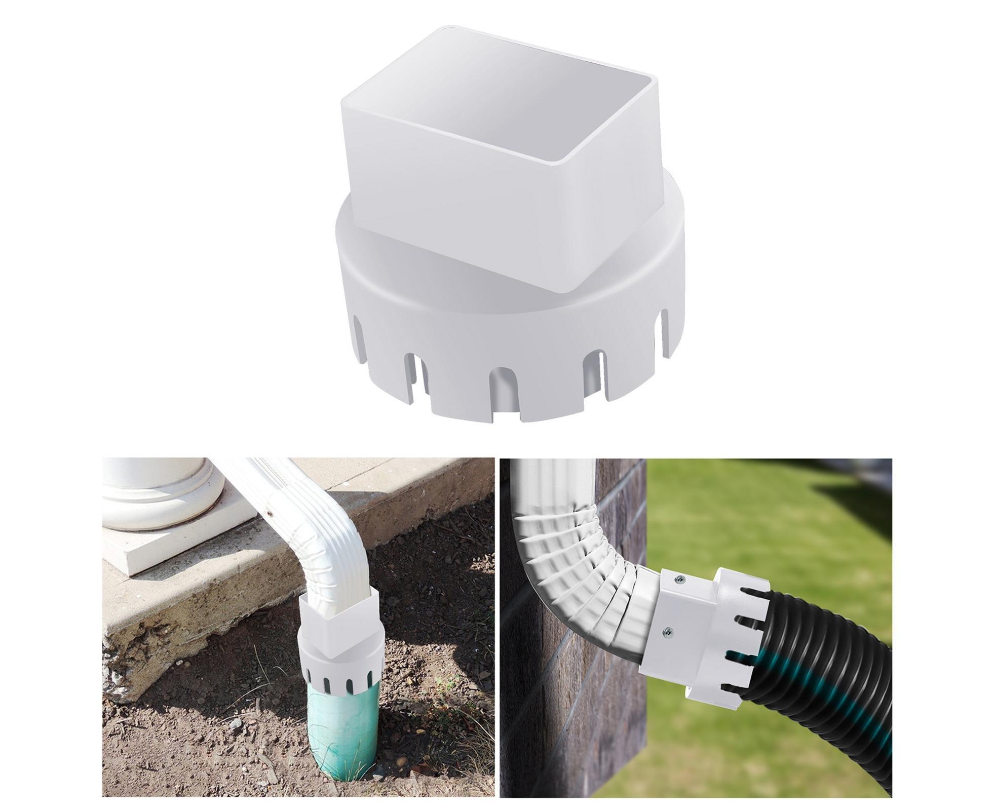 Downspout Adapter Rain Gutter Extender - White M - Image 2