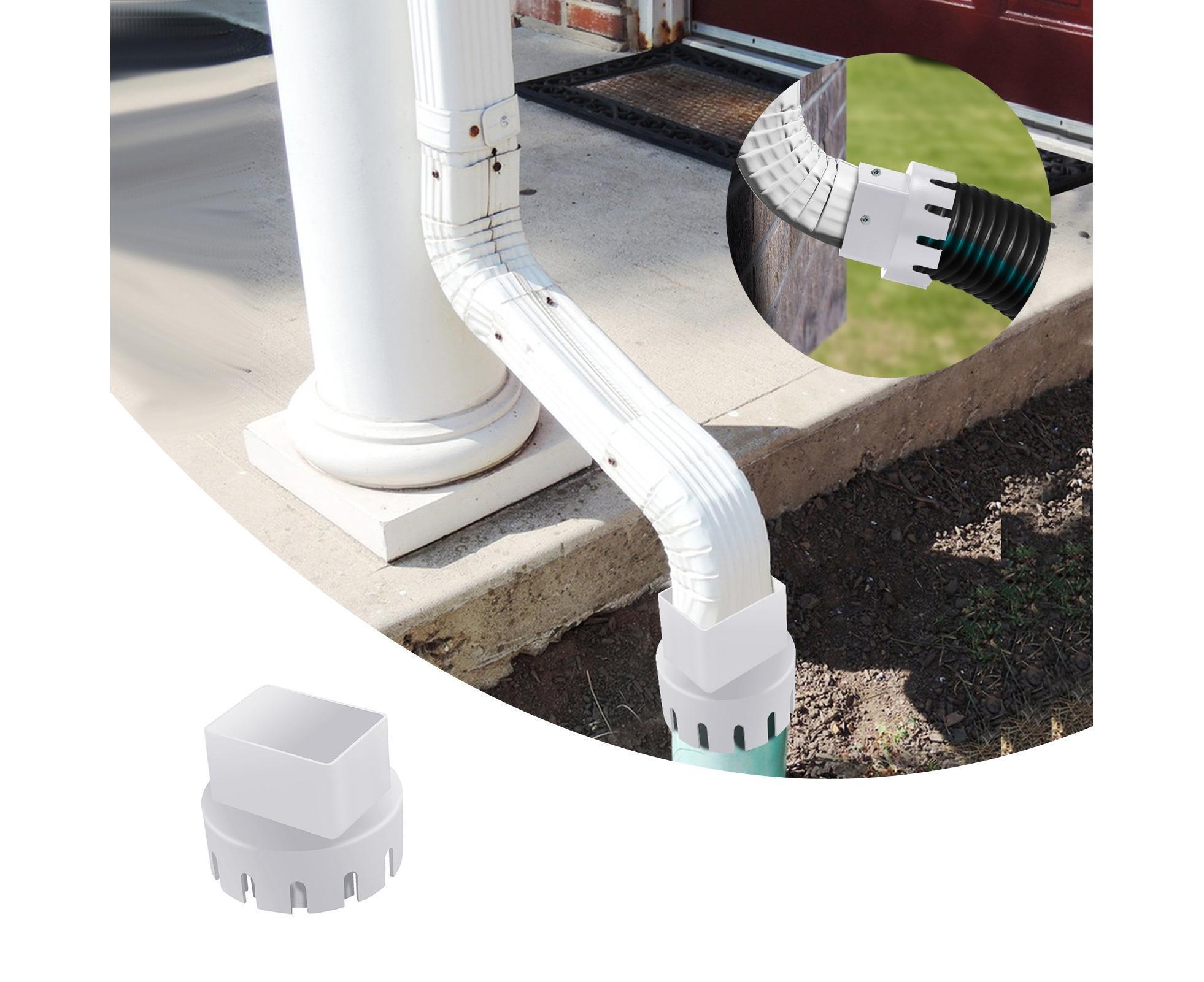 Downspout Adapter Rain Gutter Extender - White M - Image 4