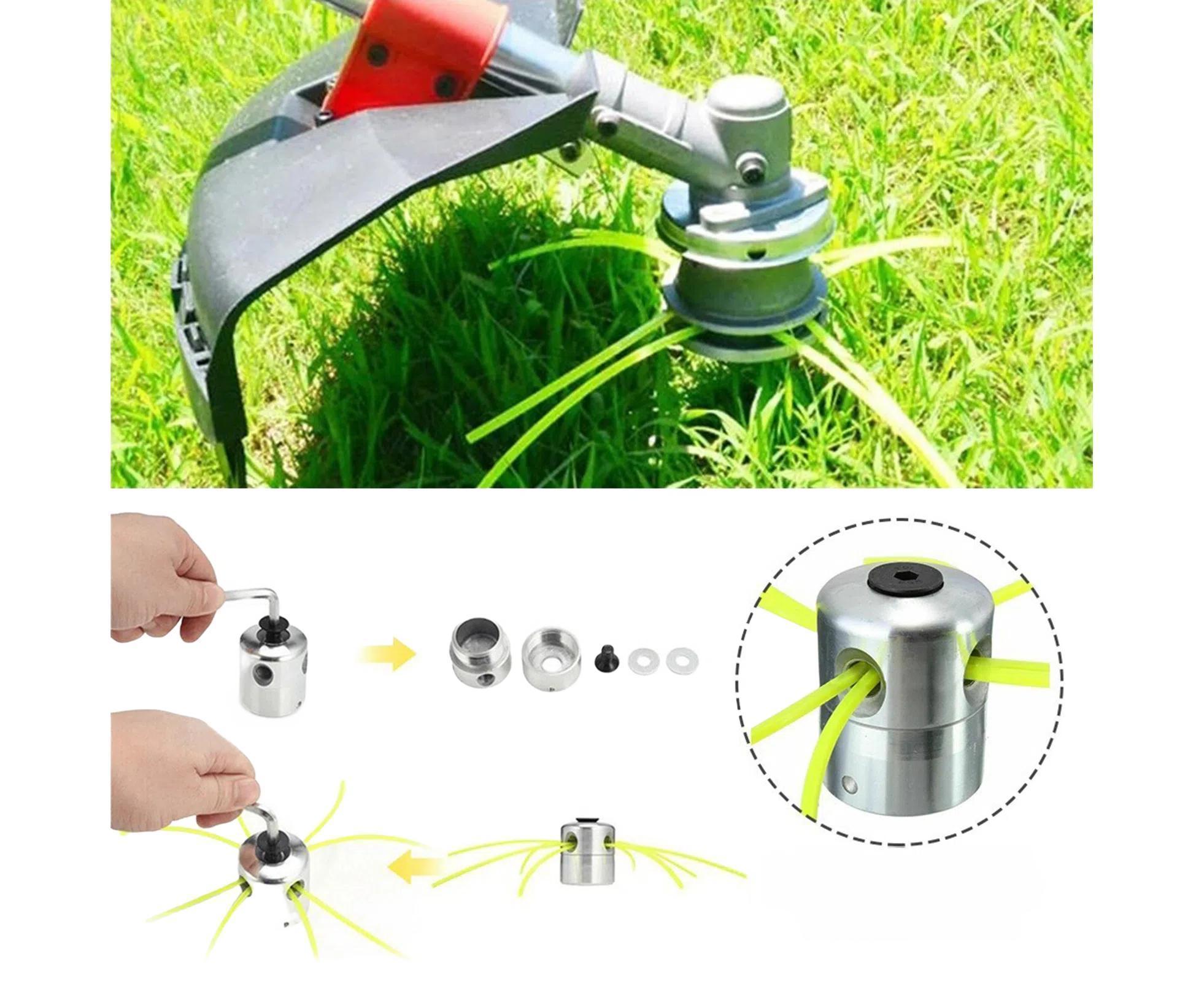 1 Set Grass Trimmer Head Cylindrical - Silver - Image 1