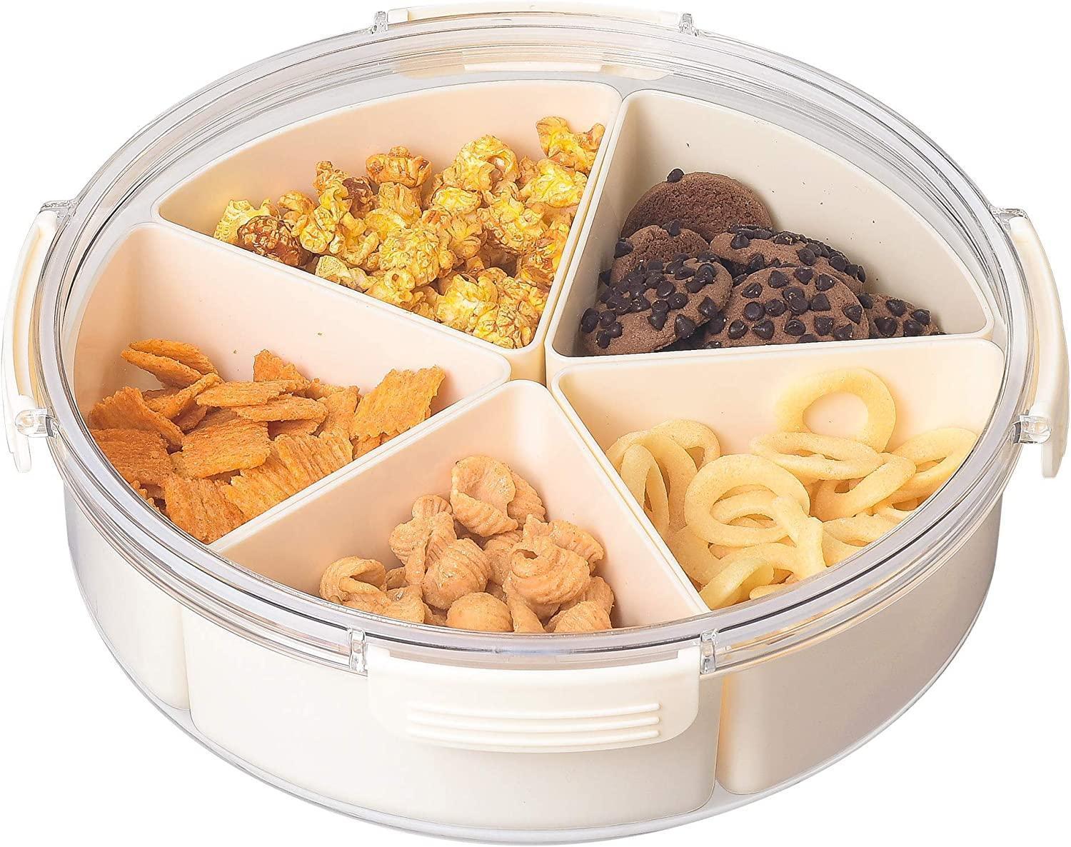 White Round Plastic Tray - Divided Serving - Food Storage - Image 3