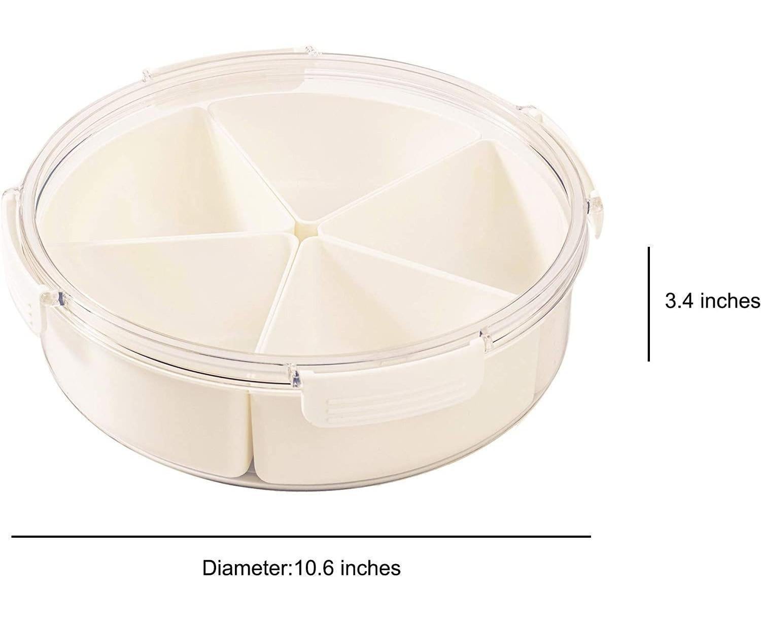 White Round Plastic Tray - Divided Serving - Food Storage - Image 4
