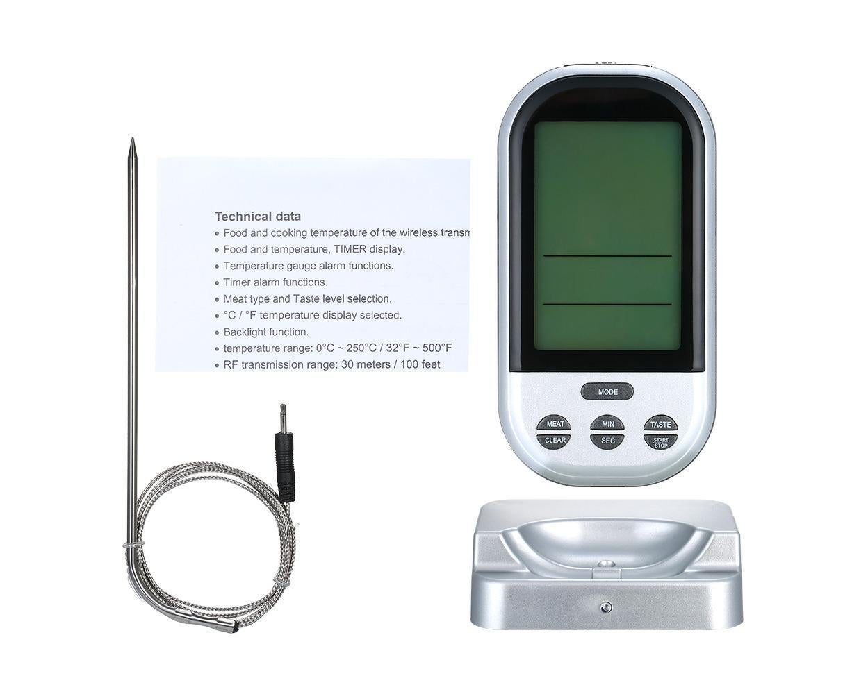 Wireless Meat Thermometer with Probe LCD Display Grey - Image 6