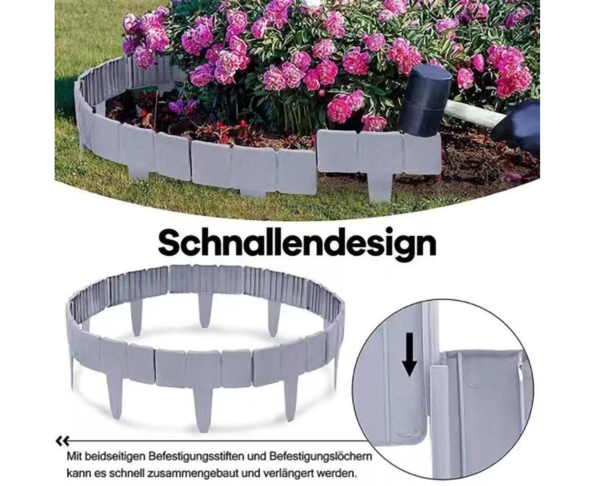 10pcs Garden Edging Border Faux Stone - Grey - Image 4