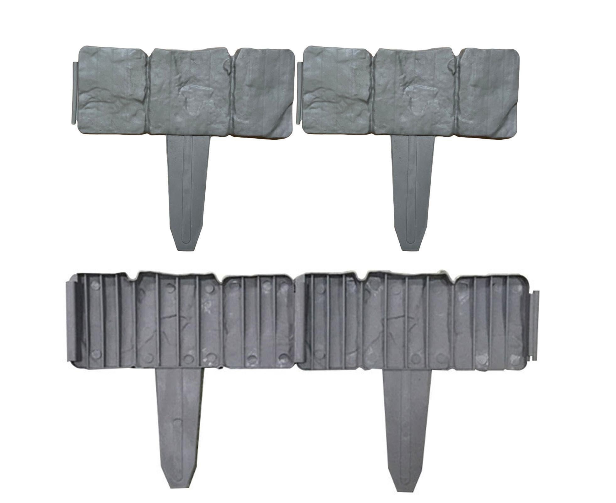 10pcs Garden Edging Border Faux Stone - Grey - Image 7
