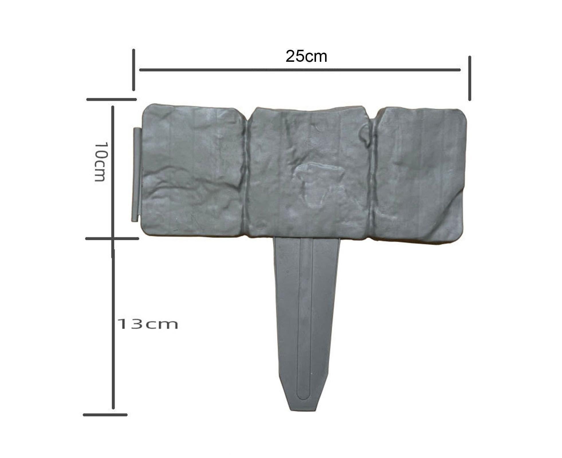 10pcs Garden Edging Border Faux Stone - Grey - Image 8