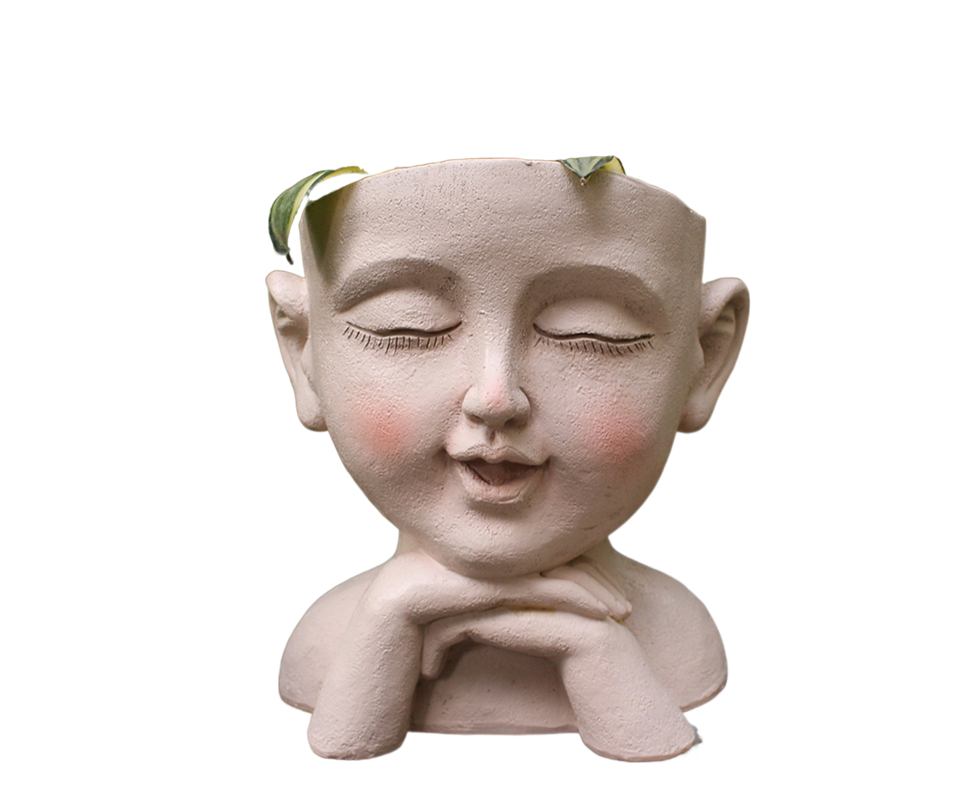 Face Flower Pot with Drainage Resin Succulent Cactus Plant Face Planter Garden Supplies-Multicolor - Image 1