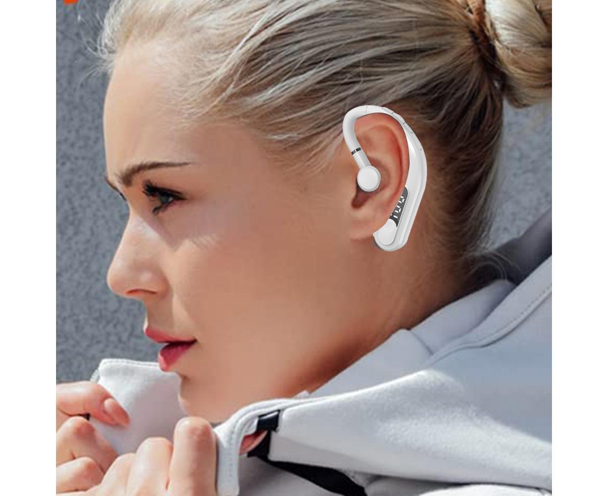 Bluetooth Headset - Single Ear - Noise Canceling Hands-Free Bluetooth 5.2 Waterproof Headphones - Image 3