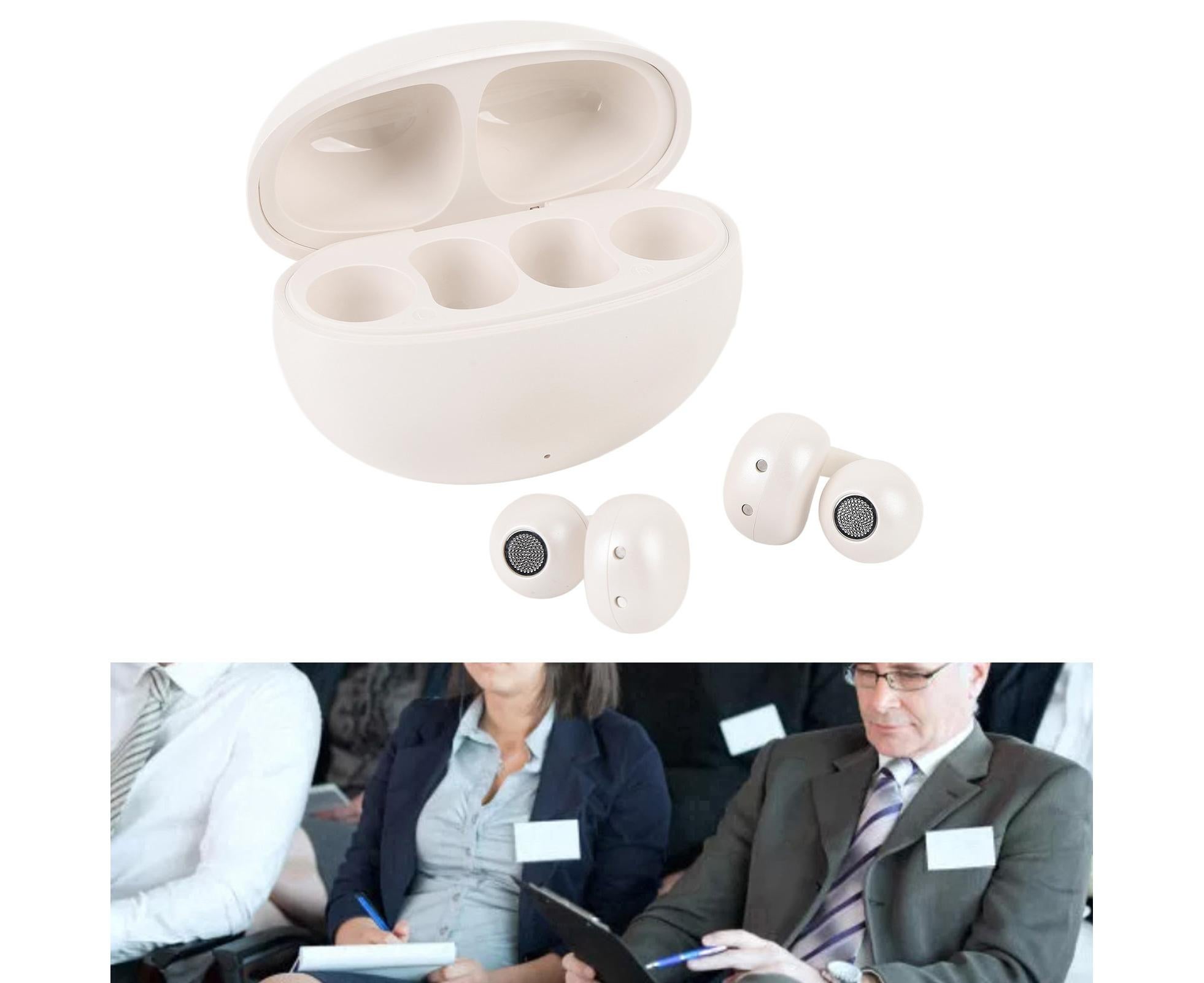 Language Translator Earbuds 144 Languages Bluetooth 5.49 Noise Cancellation Wireless Long Battery Life Translation Earphone in Real Time Milky White - Image 3
