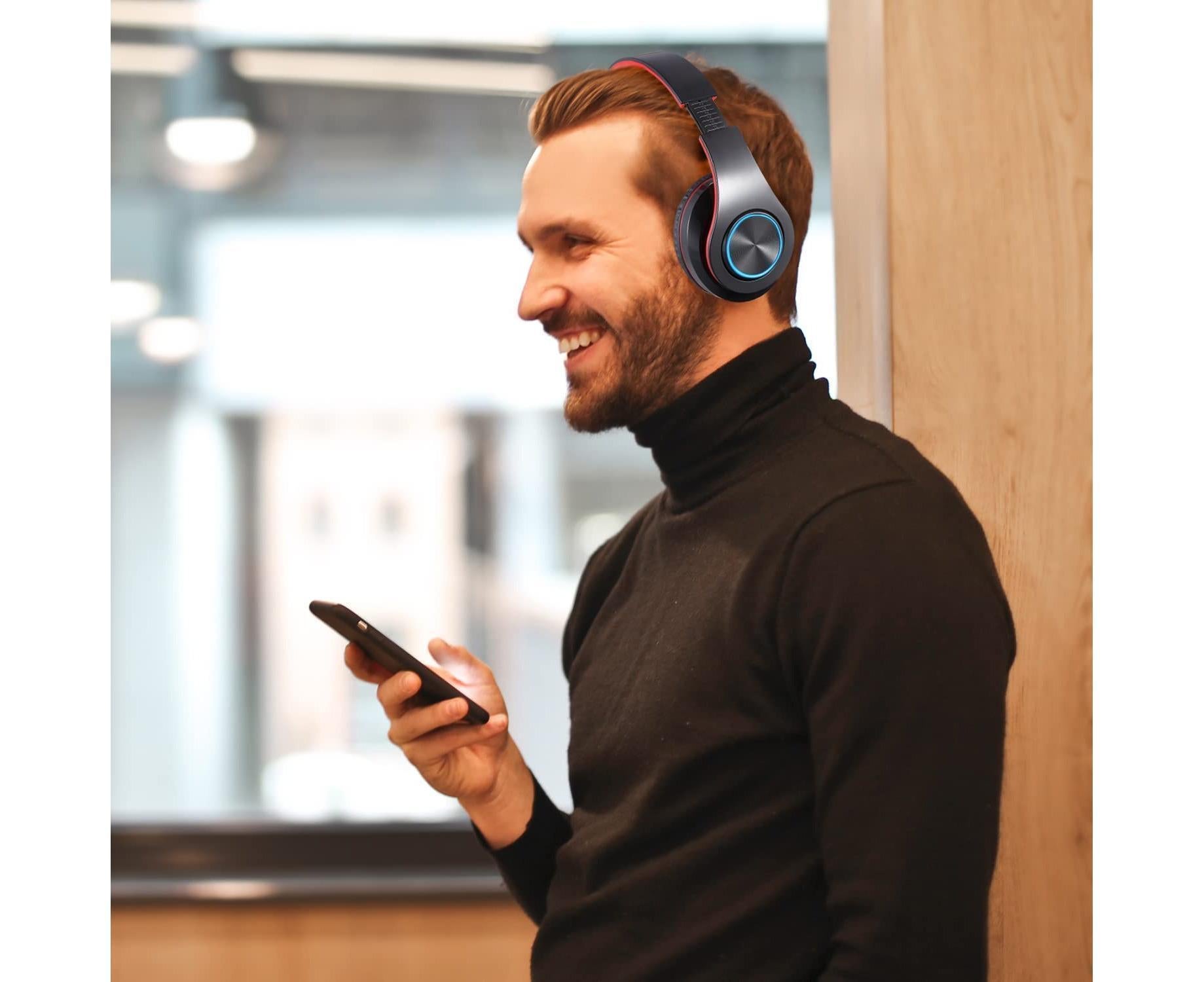 Bluetooth Over Ear Headphones - Stereo Bass - Soft Earmuffs with Built-in Mic for Gym/Office - Image 3