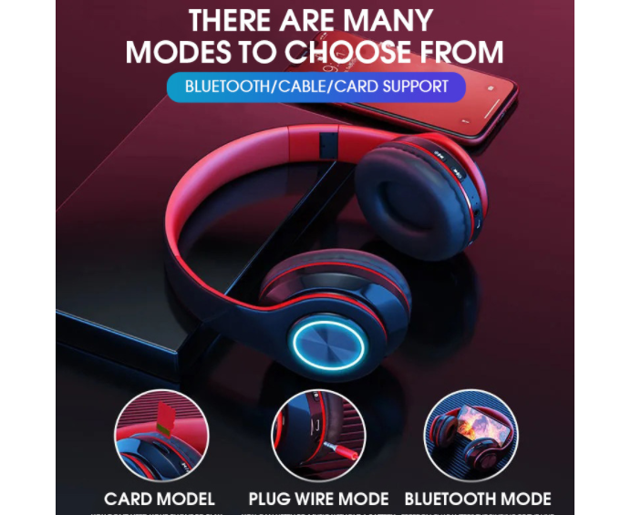 Bluetooth Over Ear Headphones - Stereo Bass - Soft Earmuffs with Built-in Mic for Gym/Office - Image 5