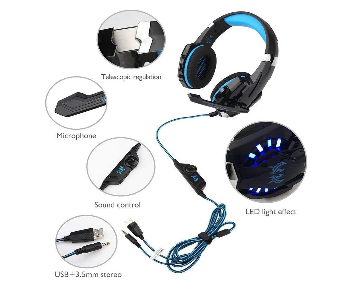 Gaming Headset - Noise Cancelling - Over Ear Headphones with Mic and LED Light - Image 4