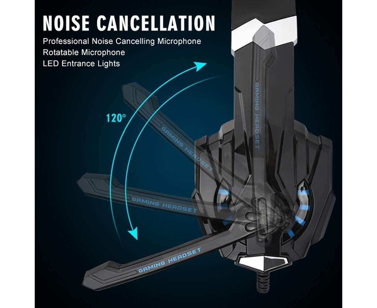 Gaming Headset - Noise Cancelling - Over Ear Headphones with Mic and LED Light - Image 5