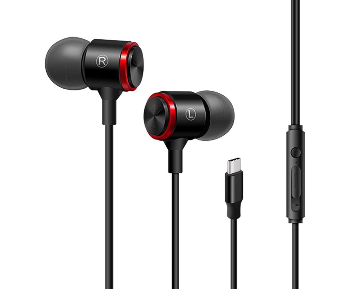 In-Ear Headphones - Type-C Connection - Wired Earphones with Mic and Noise Isolating Sound - Image 1