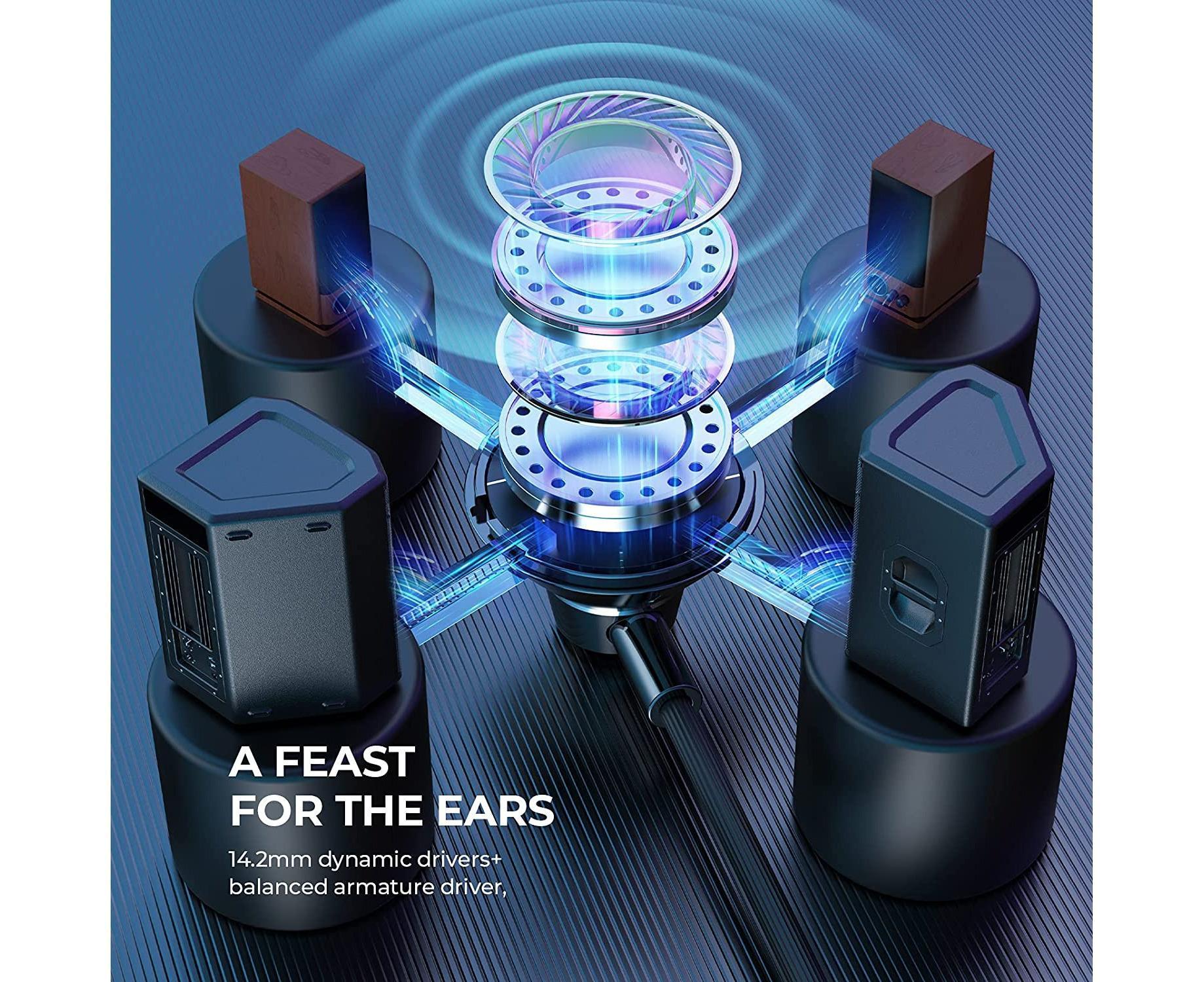 Wired Earbuds with Microphone High-resolution Audio Headphones - Image 5