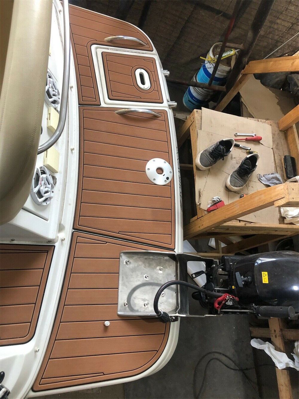 2004 Four Winns 248 Vista Swim Platform Cockpit Bow Pad Boat EVA Foam Faux Teak Deck Floor Mat SeaDek MarineMat Style Self Adhesive - Image 4