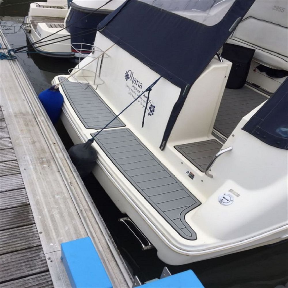 1999 Bayliner 2855 Swim Platform Cockpit Boat EVA Foam Faux Teak Deck Floor Pad Mat SeaDek MarineMat Gatorstep Style Self Adhesive - Image 2