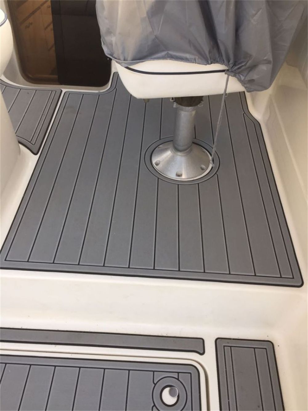1999 Bayliner 2855 Swim Platform Cockpit Boat EVA Foam Faux Teak Deck Floor Pad Mat SeaDek MarineMat Gatorstep Style Self Adhesive - Image 5